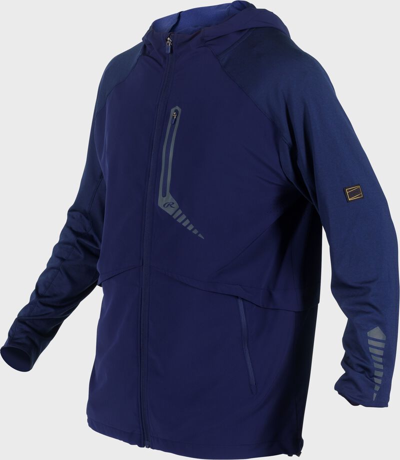 Rawlings Adult Gold Collection Long Sleeve Hooded Jacket - Extra Large - Navy