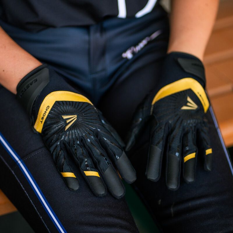 Easton Ghost Ethos Fastpitch Softball Batting Gloves - Large - Midnight Sky - Black/Gold