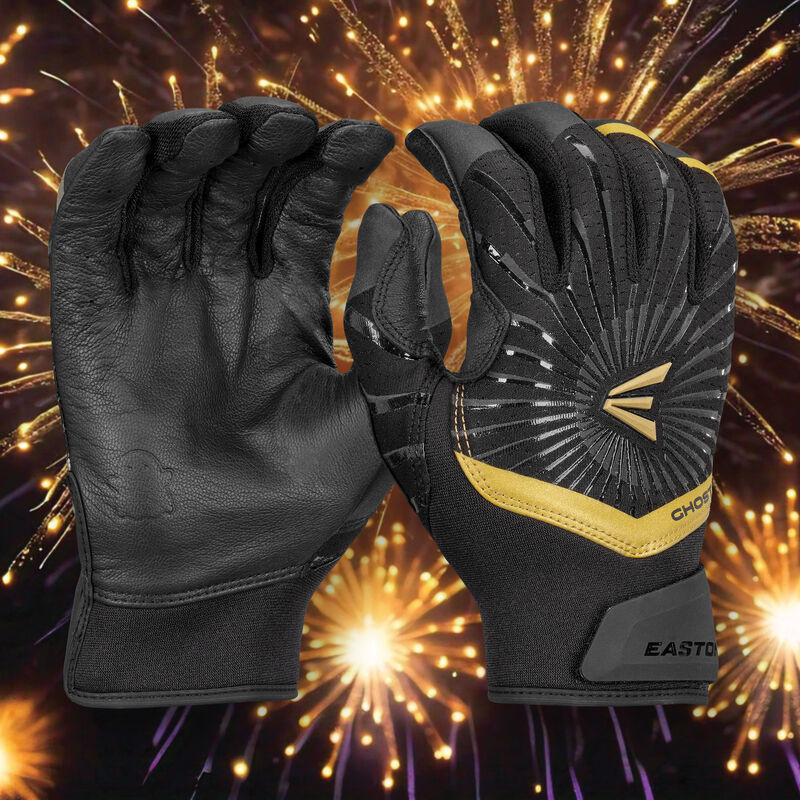 Easton Ghost Ethos Fastpitch Softball Batting Gloves - Large - Midnight Sky - Black/Gold