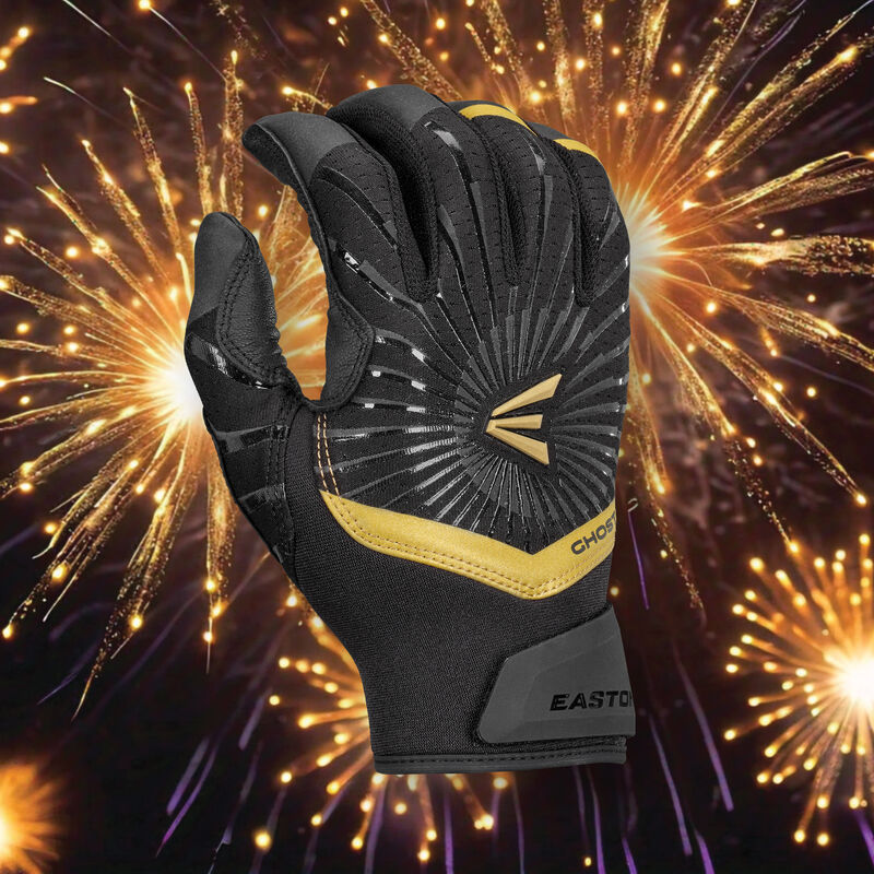 Easton Ghost Ethos Fastpitch Softball Batting Gloves - Medium - Midnight Sky - Black/Gold
