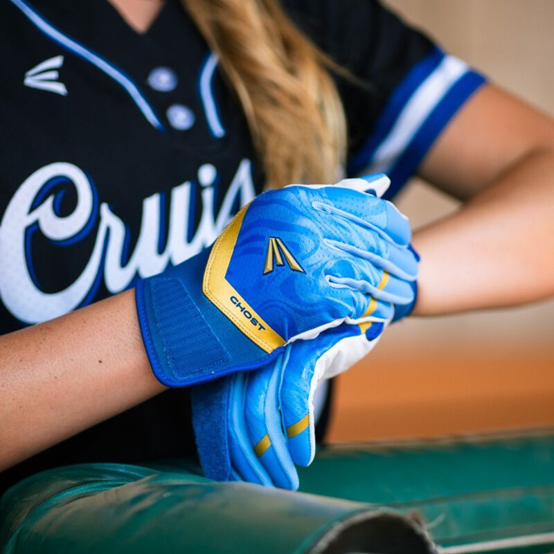 Easton Ghost Ethos Fastpitch Softball Batting Gloves - Large - Out Of The Blue - Navy/Royal