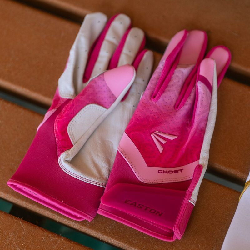 Easton Ghost Ethos Fastpitch Softball Batting Gloves - Large - Strawberry Glow - Red/Pink