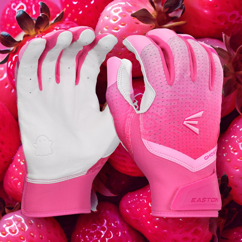 Easton Ghost Ethos Fastpitch Softball Batting Gloves - Large - Strawberry Glow - Red/Pink