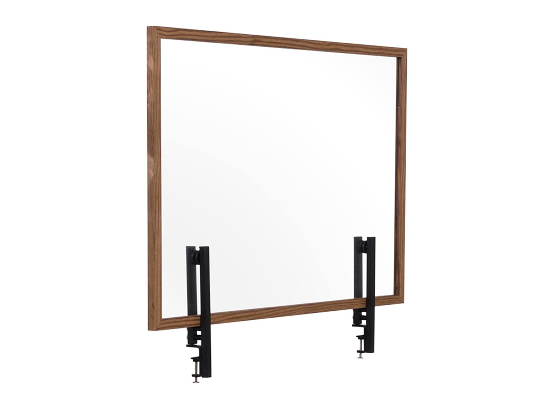 Protector Desktop Glass Board W/ Clamps Rustic Wood Frame40.9""X27.6"
