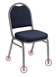 NPS® Floor Glides for 9200 and 9300 Series Stacking Chairs, Pack of 50, Frame Color: Black