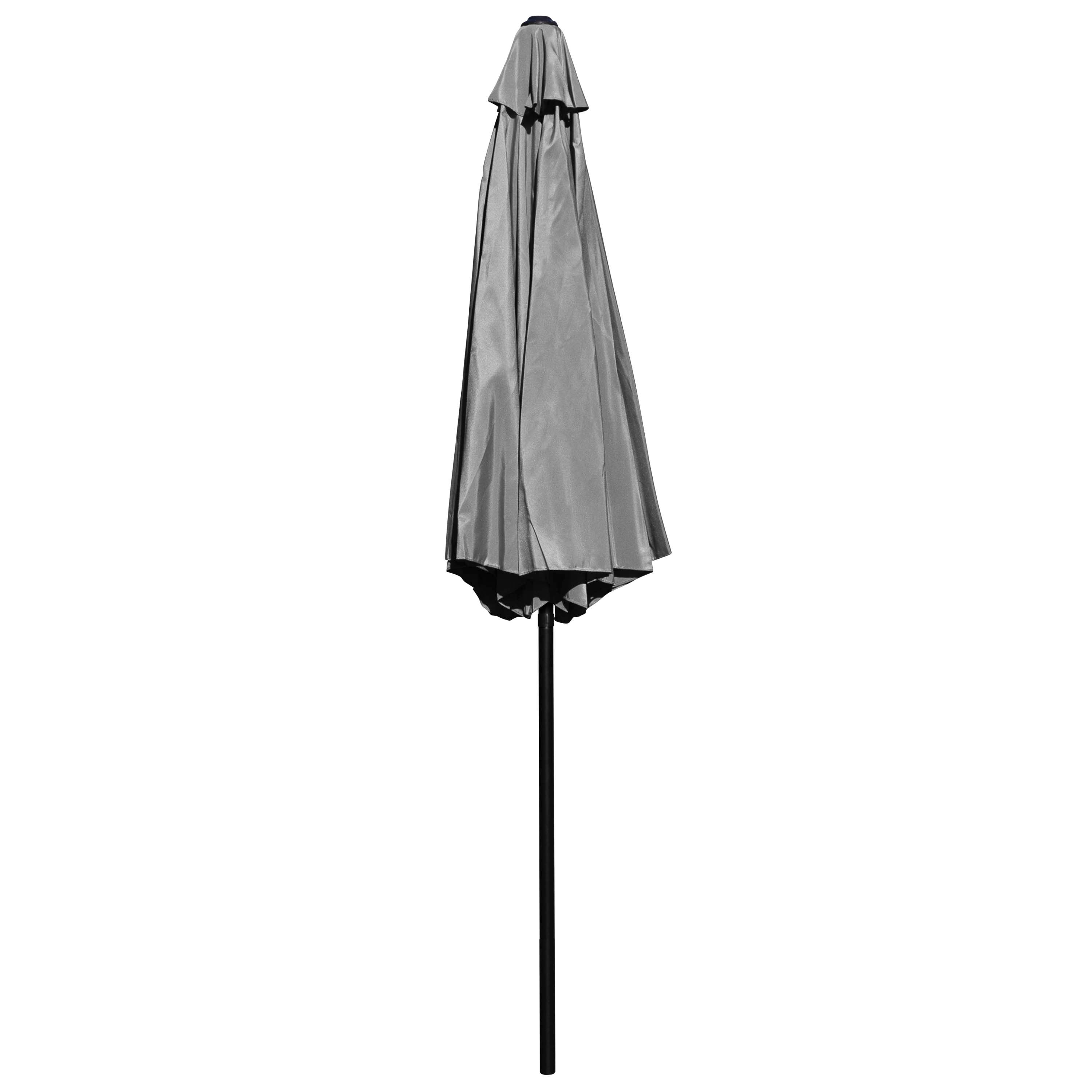 Kona Gray 9 FT Round Umbrella with 1.5" Diameter Aluminum Pole with Crank and Tilt Function