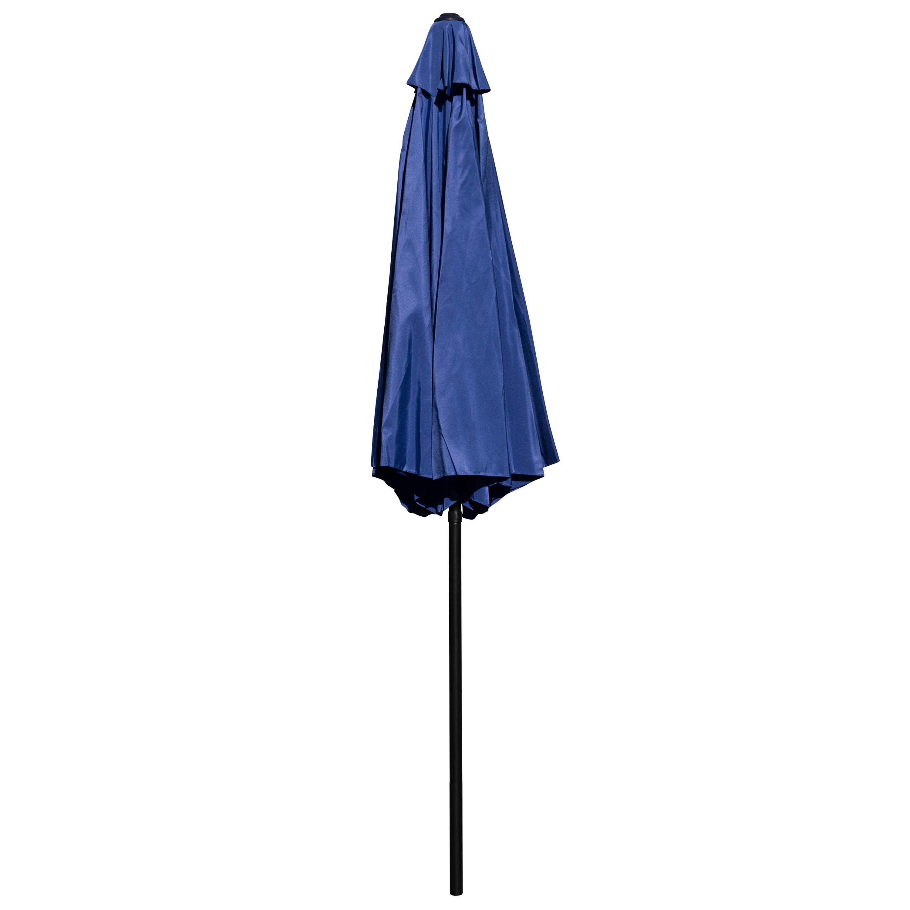 Navy 9 FT Round Umbrella with 1.5" Diameter Aluminum Pole with Crank and Tilt Function