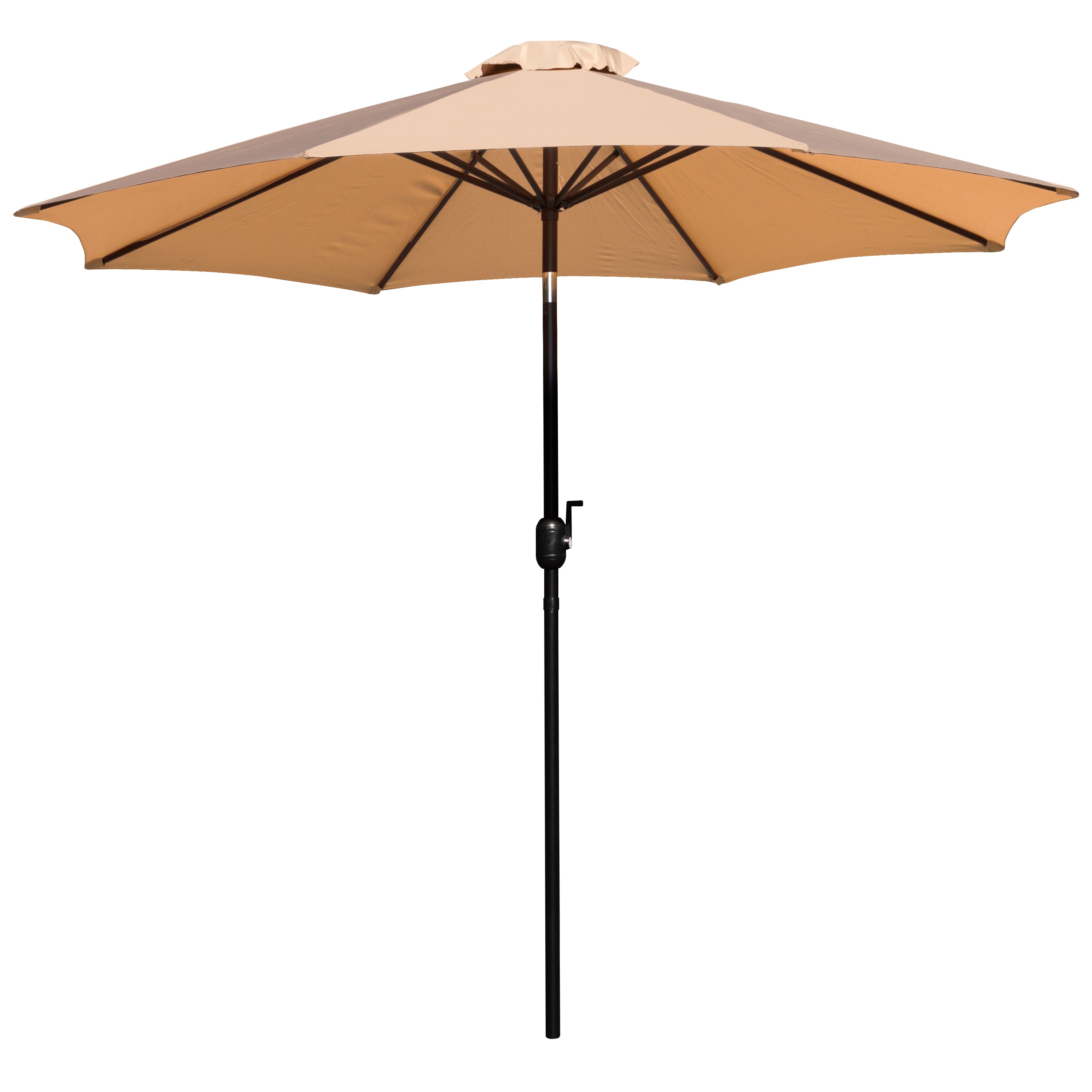 Kona Tan 9 FT Round Umbrella with 1.5" Diameter Aluminum Pole with Crank and Tilt Function