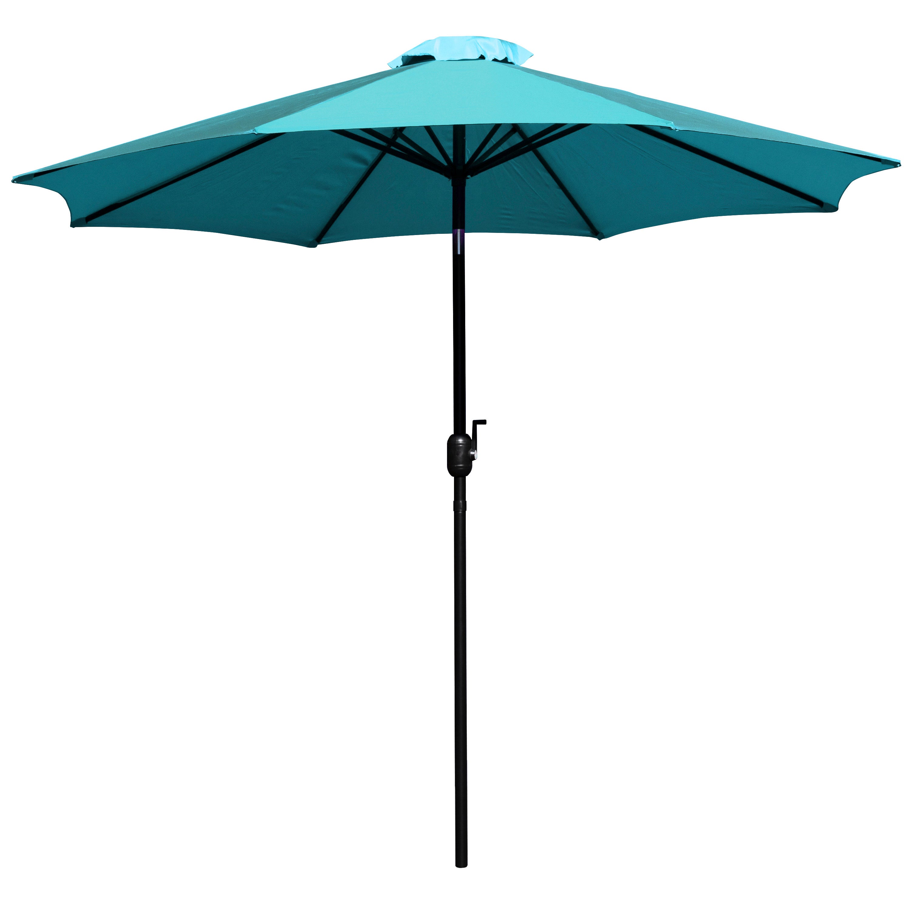 Kona Teal 9 FT Round Umbrella with 1.5" Diameter Aluminum Pole with Crank and Tilt Function