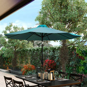 Kona Teal 9 FT Round Umbrella with 1.5" Diameter Aluminum Pole with Crank and Tilt Function
