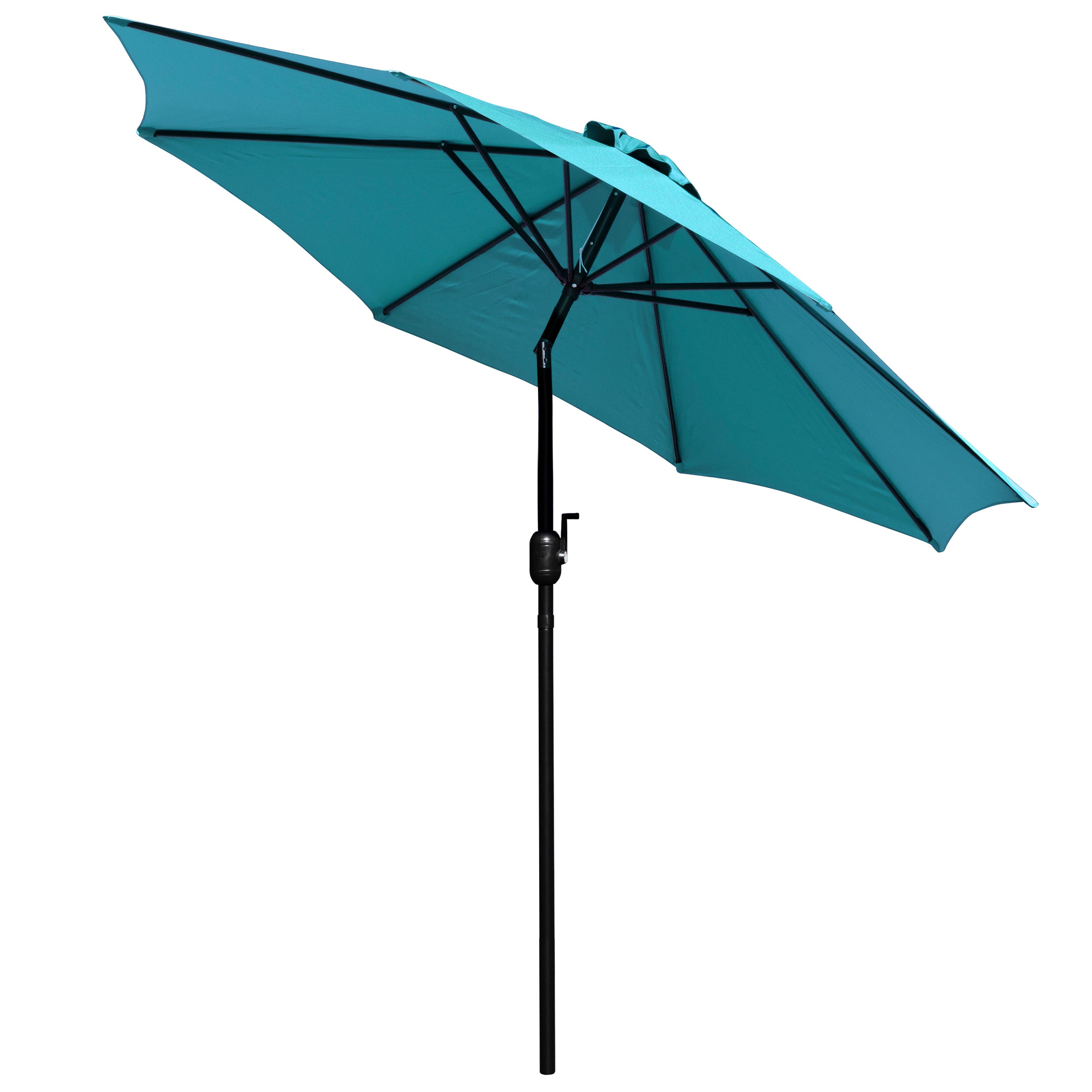 Kona Teal 9 FT Round Umbrella with 1.5" Diameter Aluminum Pole with Crank and Tilt Function