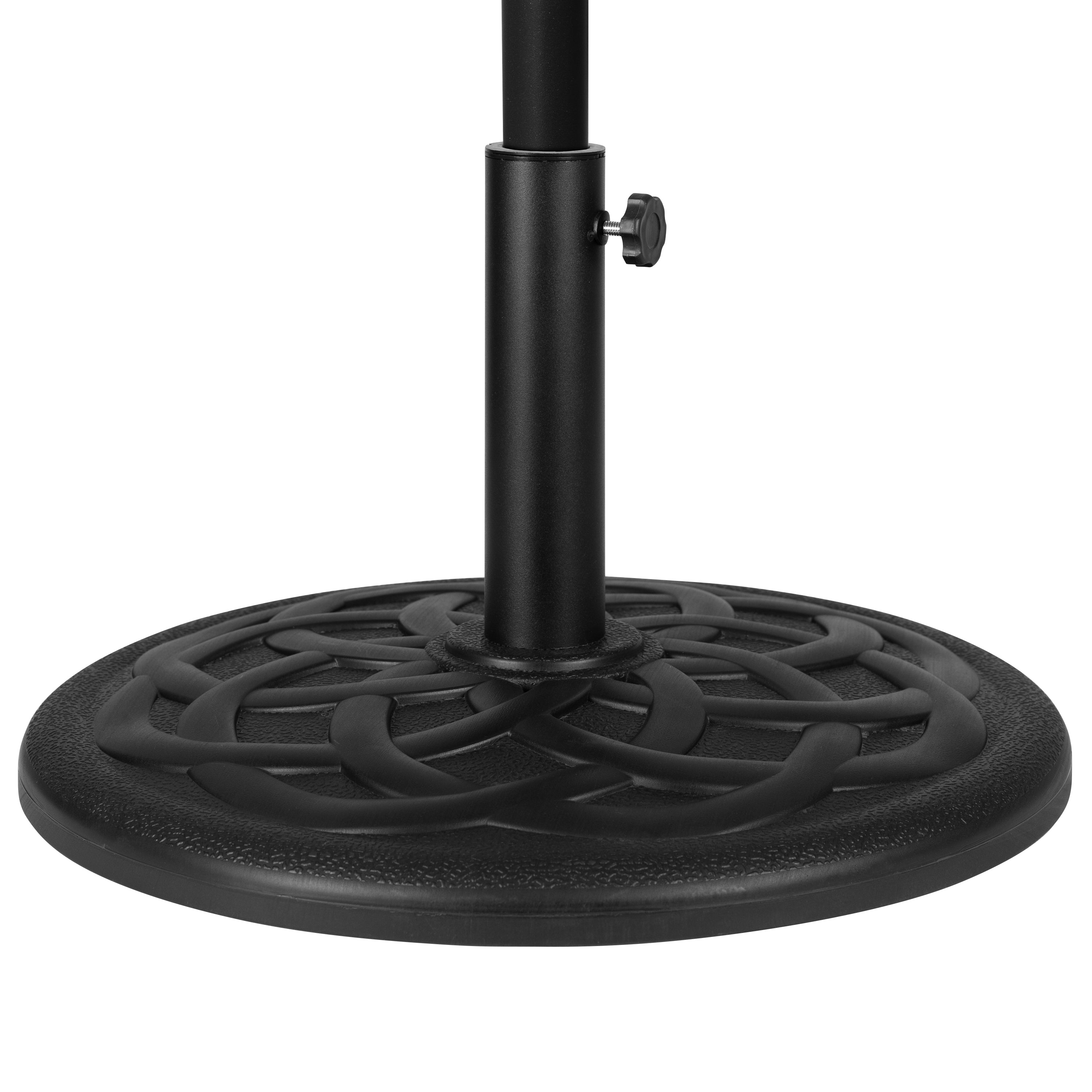 Kona Tan 9 FT Round Umbrella with Crank and Tilt Function and Standing Umbrella Base