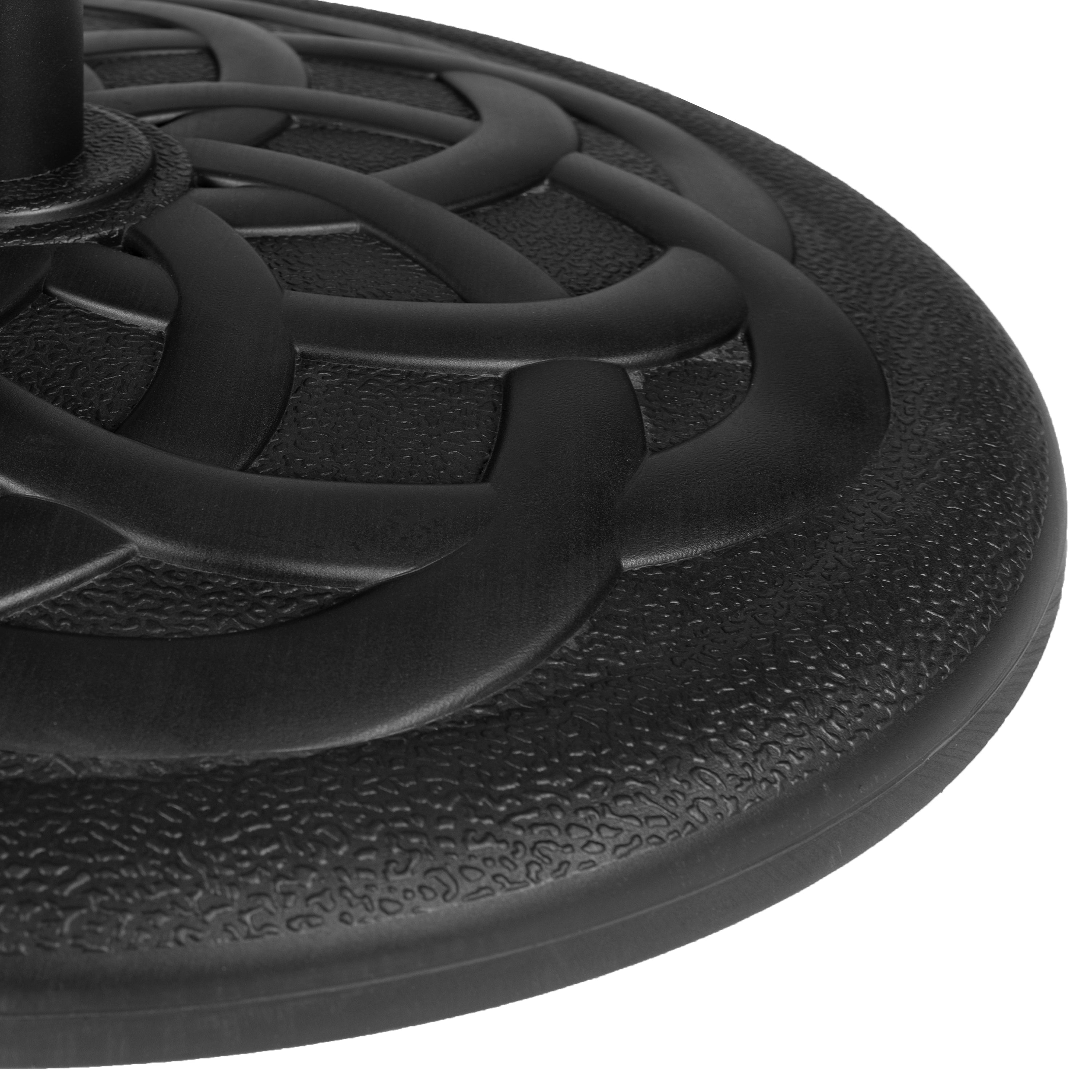 Kona Universal Black Cement Patio Umbrella Base with Weatherproof Plastic Polymer Coating - 19.25" Diameter