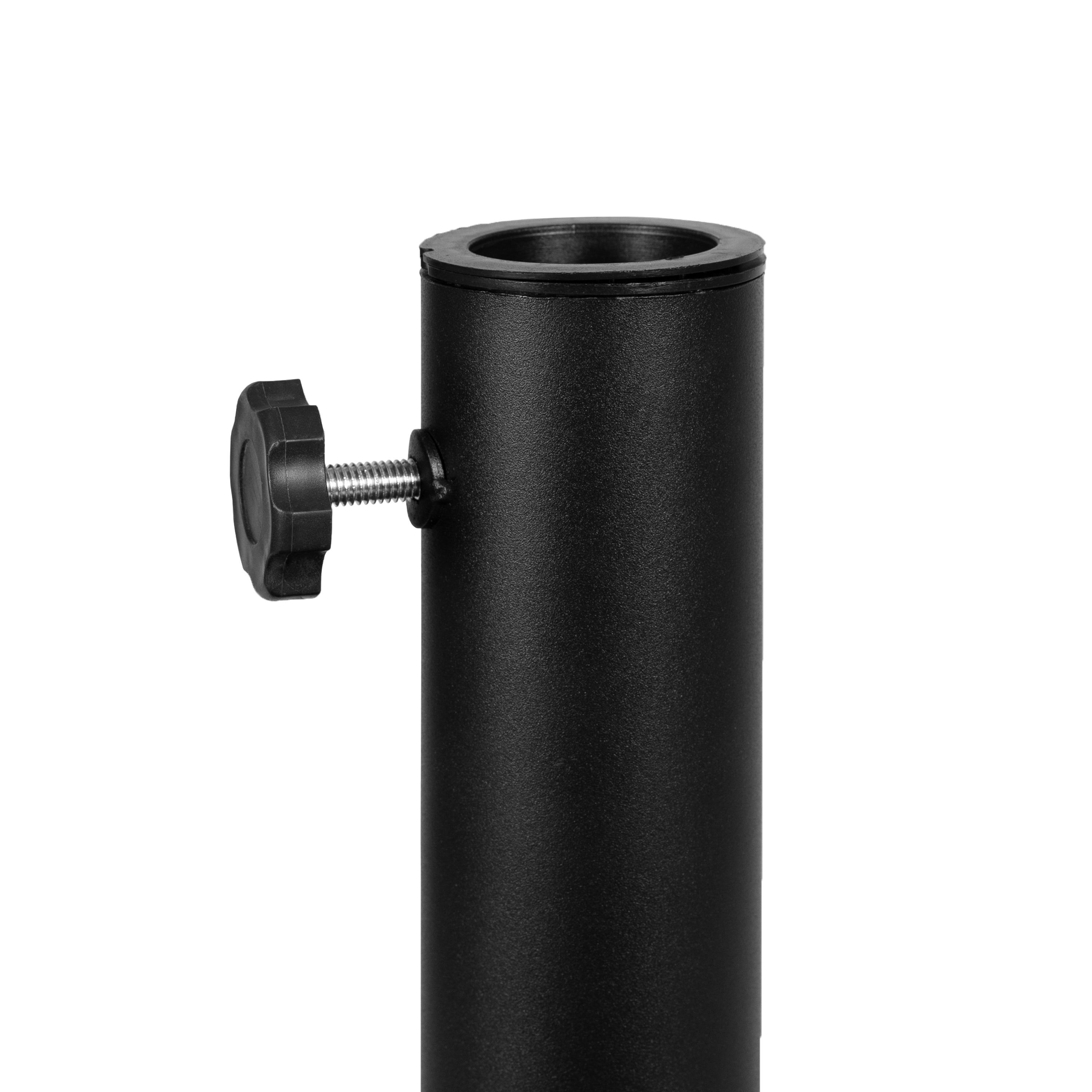 Kona Universal Black Cement Patio Umbrella Base with Weatherproof Plastic Polymer Coating - 19.25" Diameter