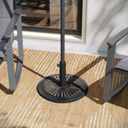Kona Universal Bronze Cement Patio Umbrella Base with Sunburst Patterned Weatherproof Plastic Polymer Coating - 19.25" Diameter