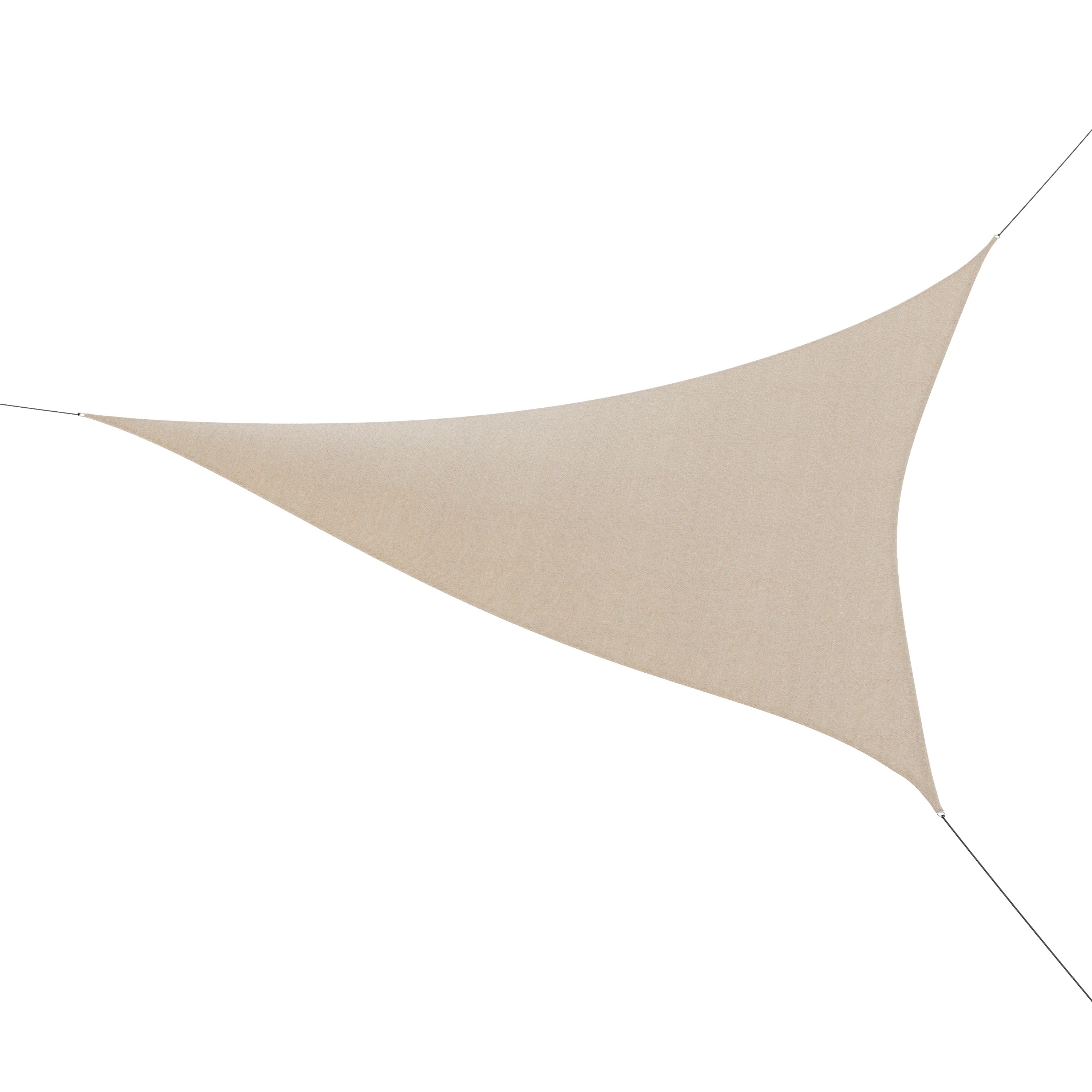 Palmetto 12ft Triangle Sun Sail Shade Canopy with Included Nylon Attachment Ropes in Sand