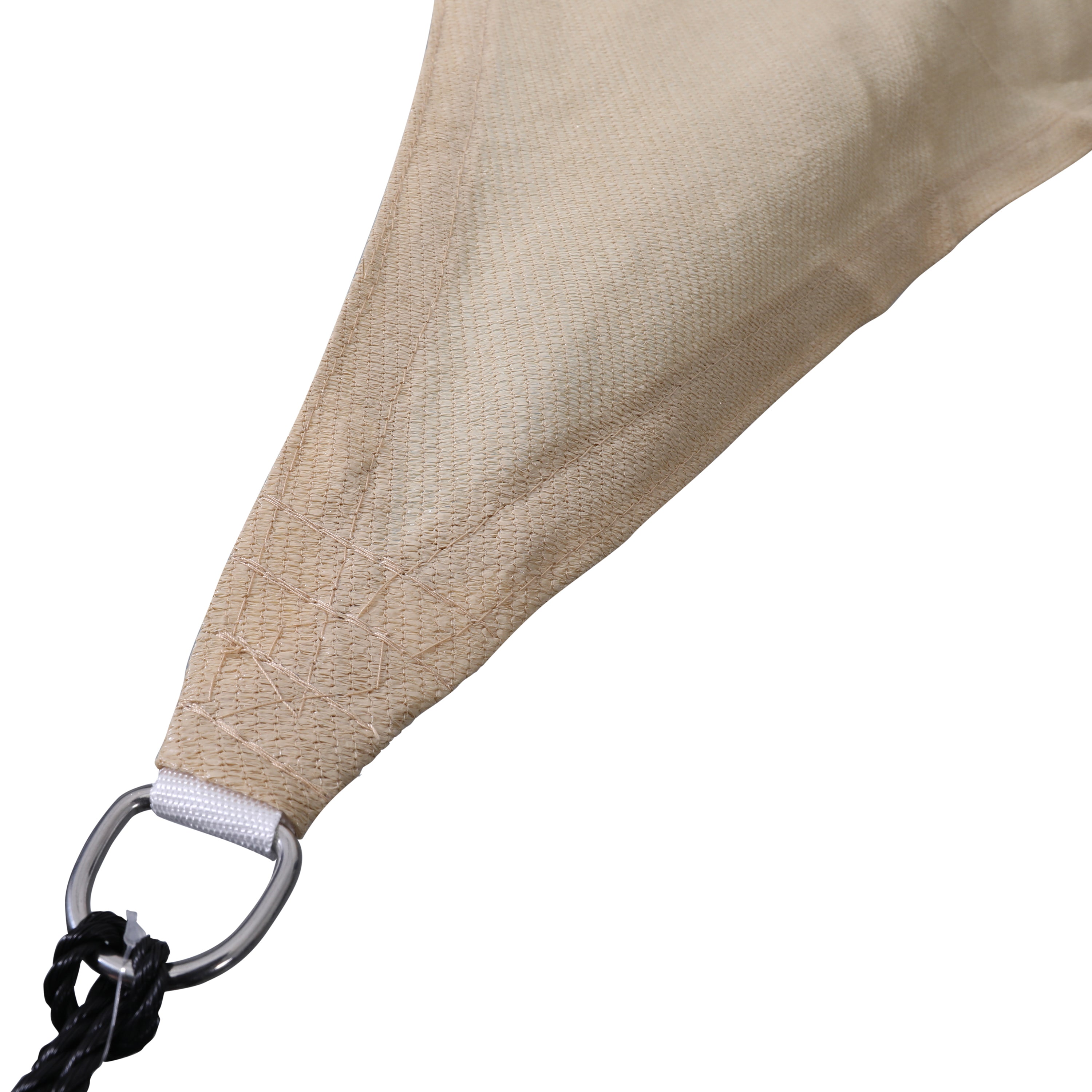 Palmetto 12ft Triangle Sun Sail Shade Canopy with Included Nylon Attachment Ropes in Sand