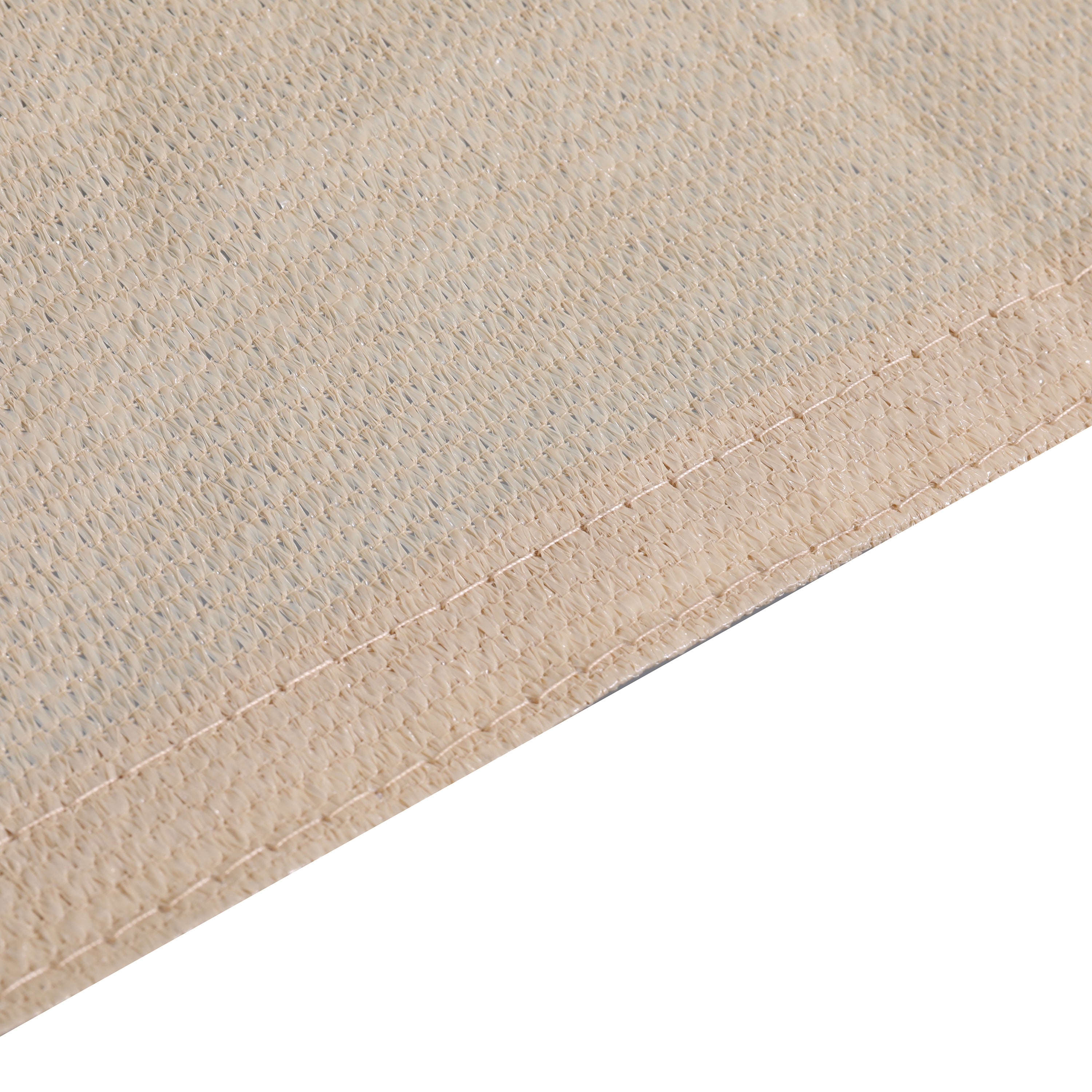 Palmetto 12ft Triangle Sun Sail Shade Canopy with Included Nylon Attachment Ropes in Sand