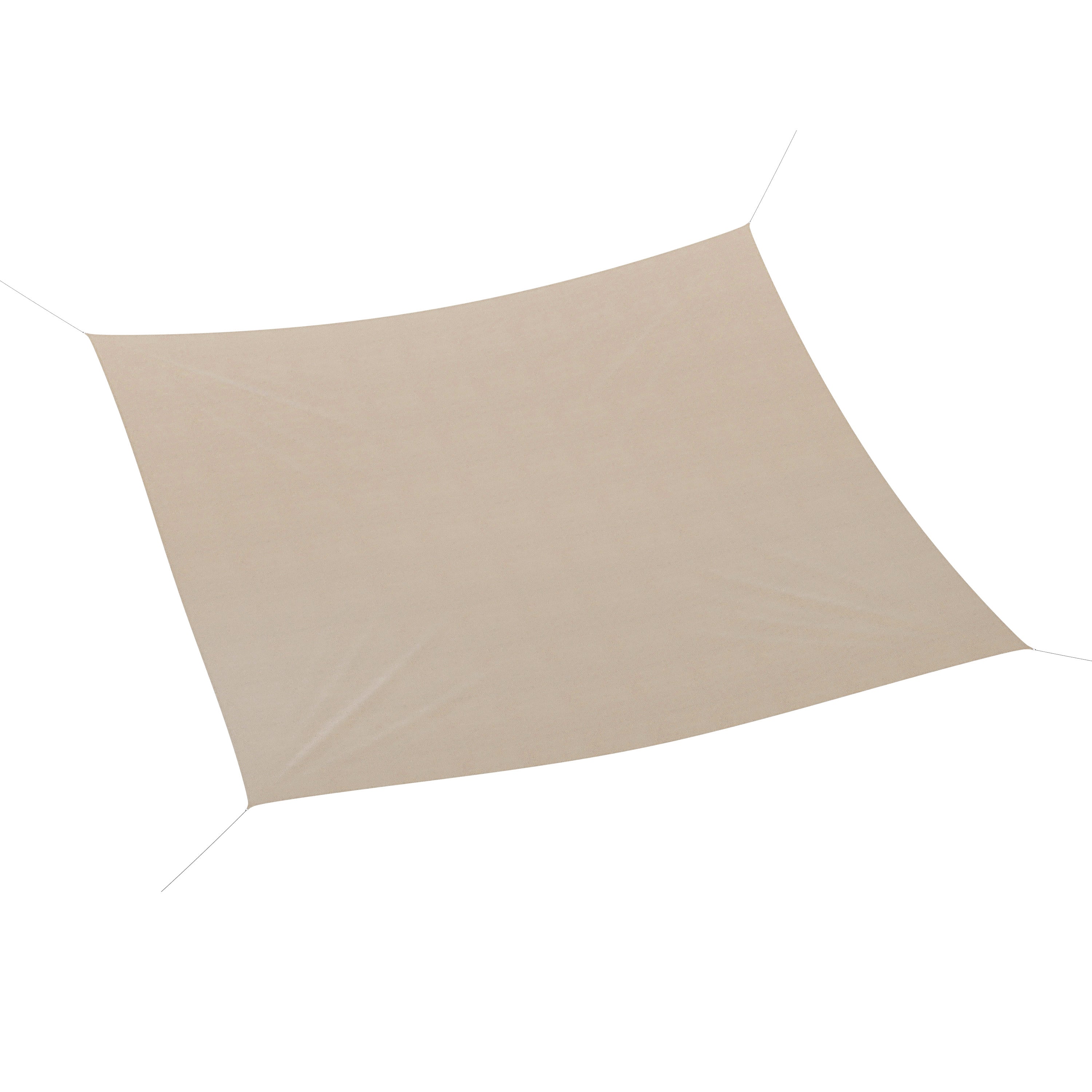 Palmetto 20ft Rectangle Sun Sail Shade Canopy with Included Nylon Attachment Ropes in Sand