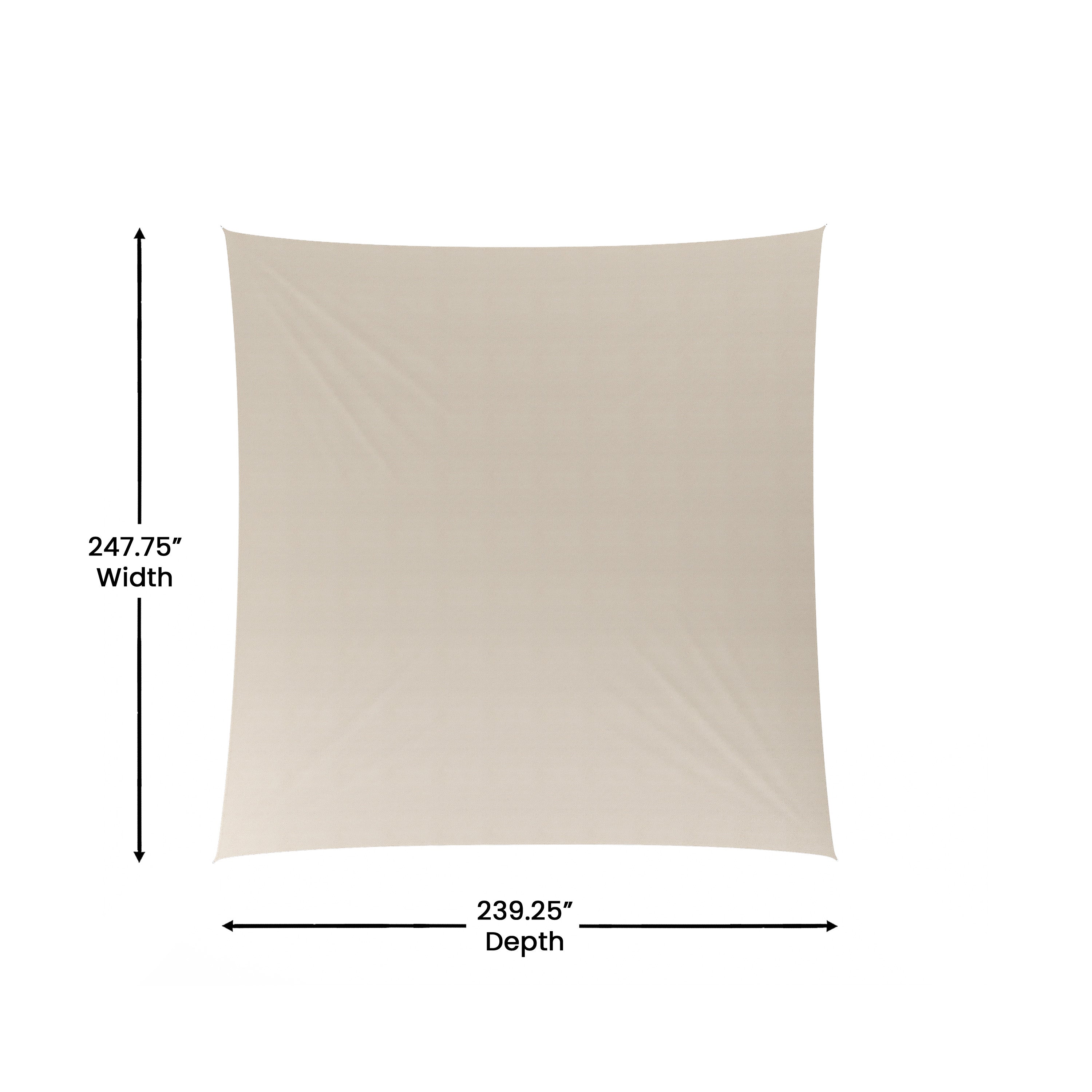 Palmetto 20ft Rectangle Sun Sail Shade Canopy with Included Nylon Attachment Ropes in Sand