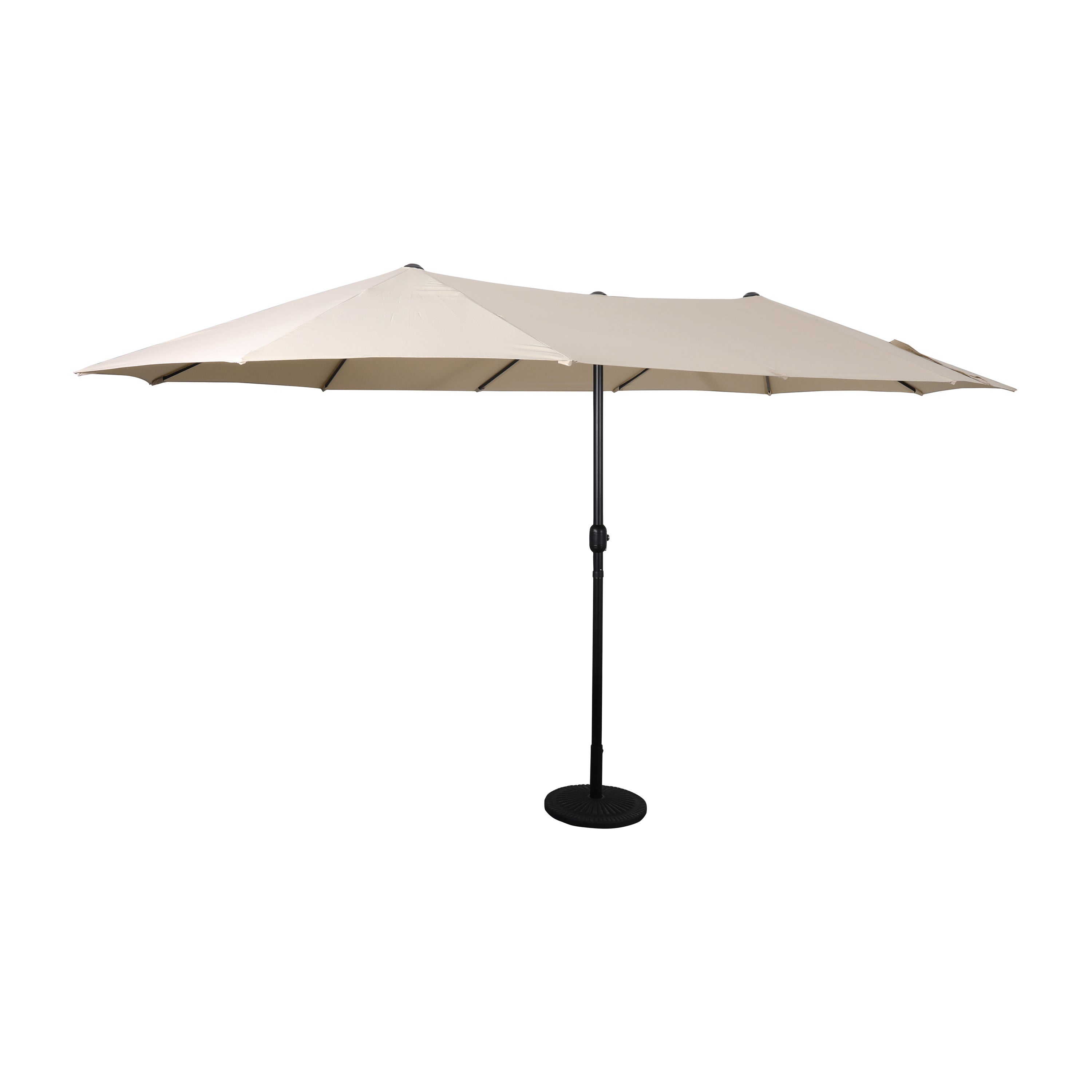 Elizabeth Commercial Grade 15 FT Triple Head Patio Umbrella with Crank and Easy Lift Functionality in Tan