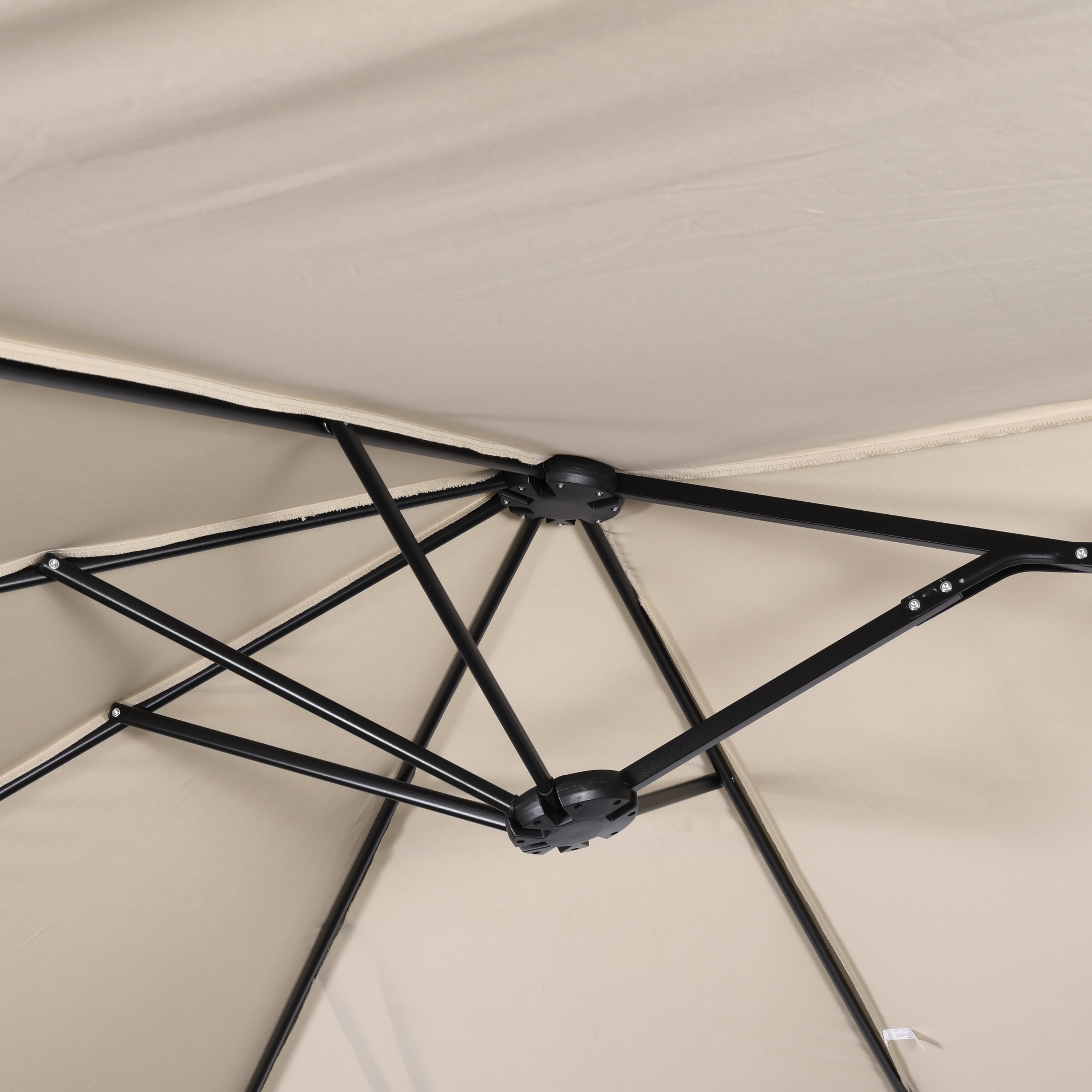 Elizabeth Commercial Grade 15 FT Triple Head Patio Umbrella with Crank and Easy Lift Functionality in Tan
