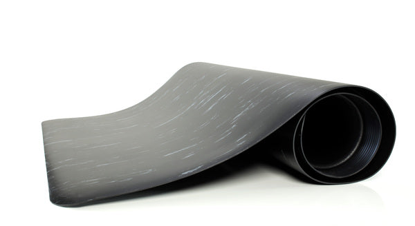 Marble Anti-Fatigue  1" Thick Mat - 2' x 3' - Black/White