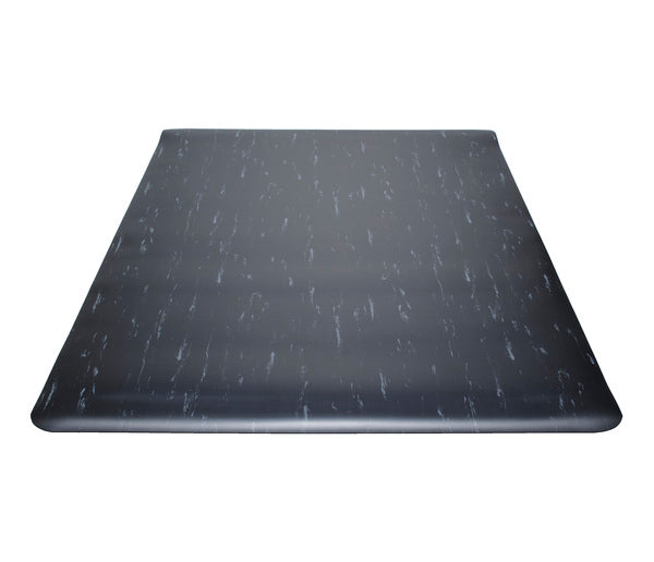 Marble Anti-Fatigue  1" Thick Mat - 3' x 5' - Black/White
