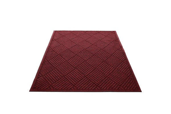 Water Guard Diamond Indoor Floor Mat with Fabric Border - 4' x 8' - Red