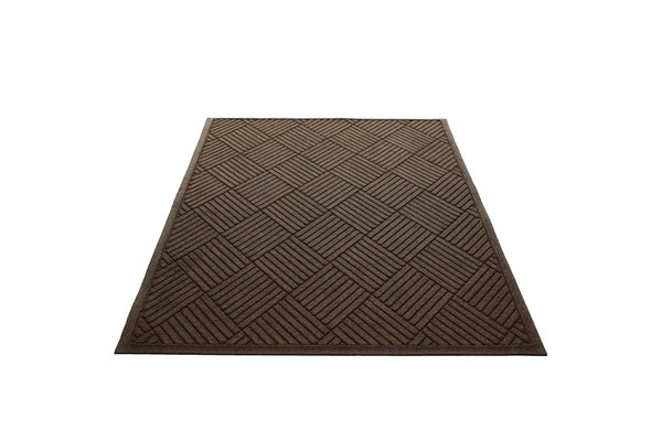 Water Guard Diamond Indoor Floor Mat with Fabric Border - 4' x 8' - Brown