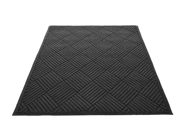 Water Guard Diamond Indoor Floor Mat with Fabric Border - 6' x 16' - Charcoal