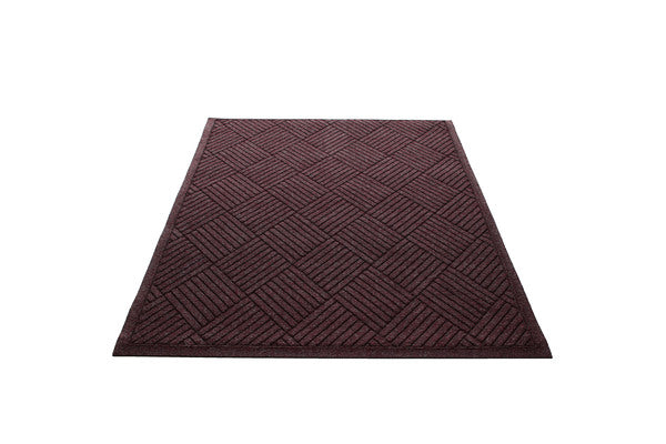 Water Guard Diamond Indoor Floor Mat with Fabric Border - 6' x 16' - Burgundy