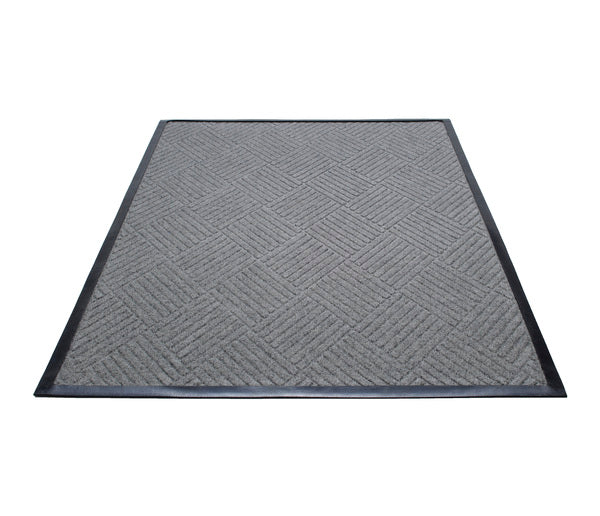 Water Guard Diamond Indoor Floor Mat with Rubber Border - 2' x 3' - Grey