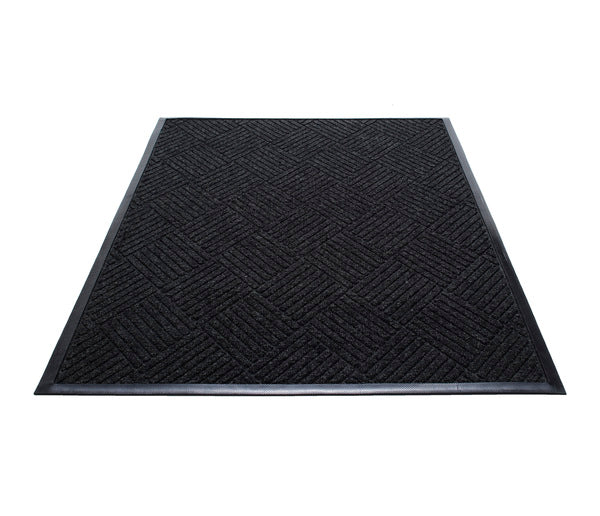 Water Guard Diamond Indoor Floor Mat with Rubber Border - 3' x 20' - Charcoal