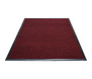 Water Guard Diamond Indoor Floor Mat with Rubber Border - 4' x 12' - Red