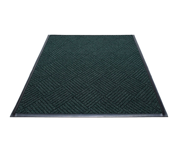 Water Guard Diamond Indoor Floor Mat with Rubber Border - 4' x 20' - Green