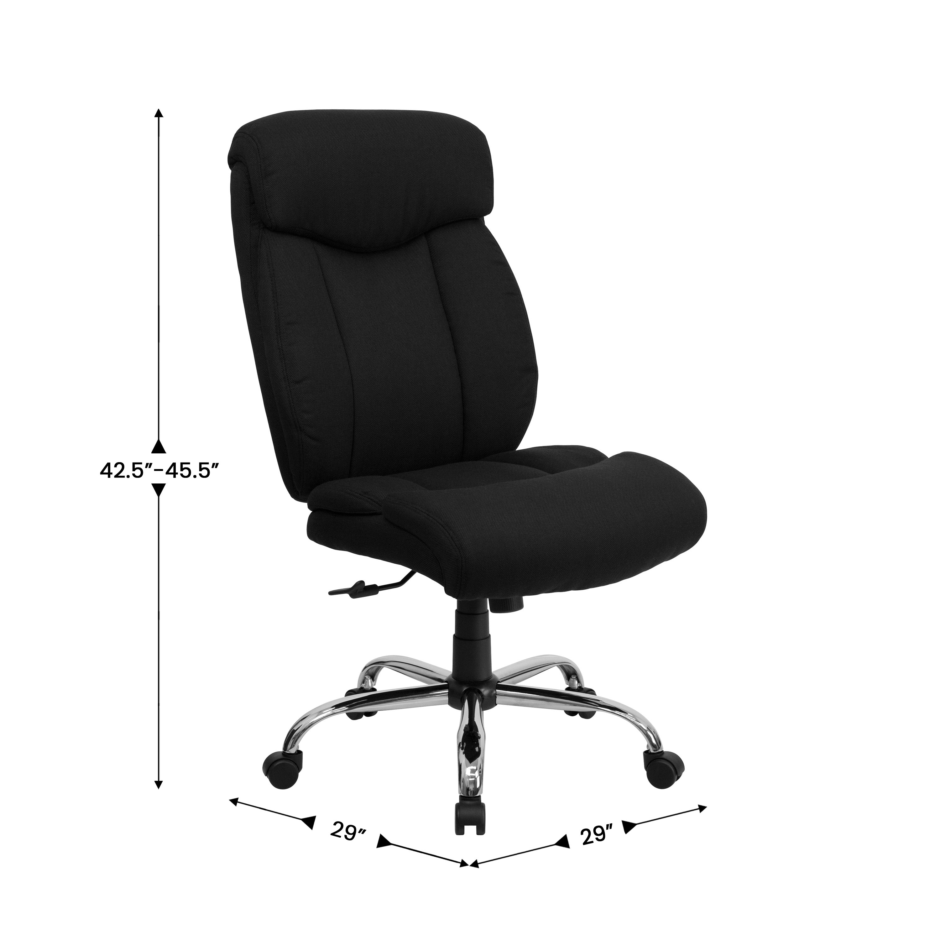 HERCULES Series Big & Tall 400 lb. Rated Black Fabric Executive Ergonomic Office Chair and Chrome Base