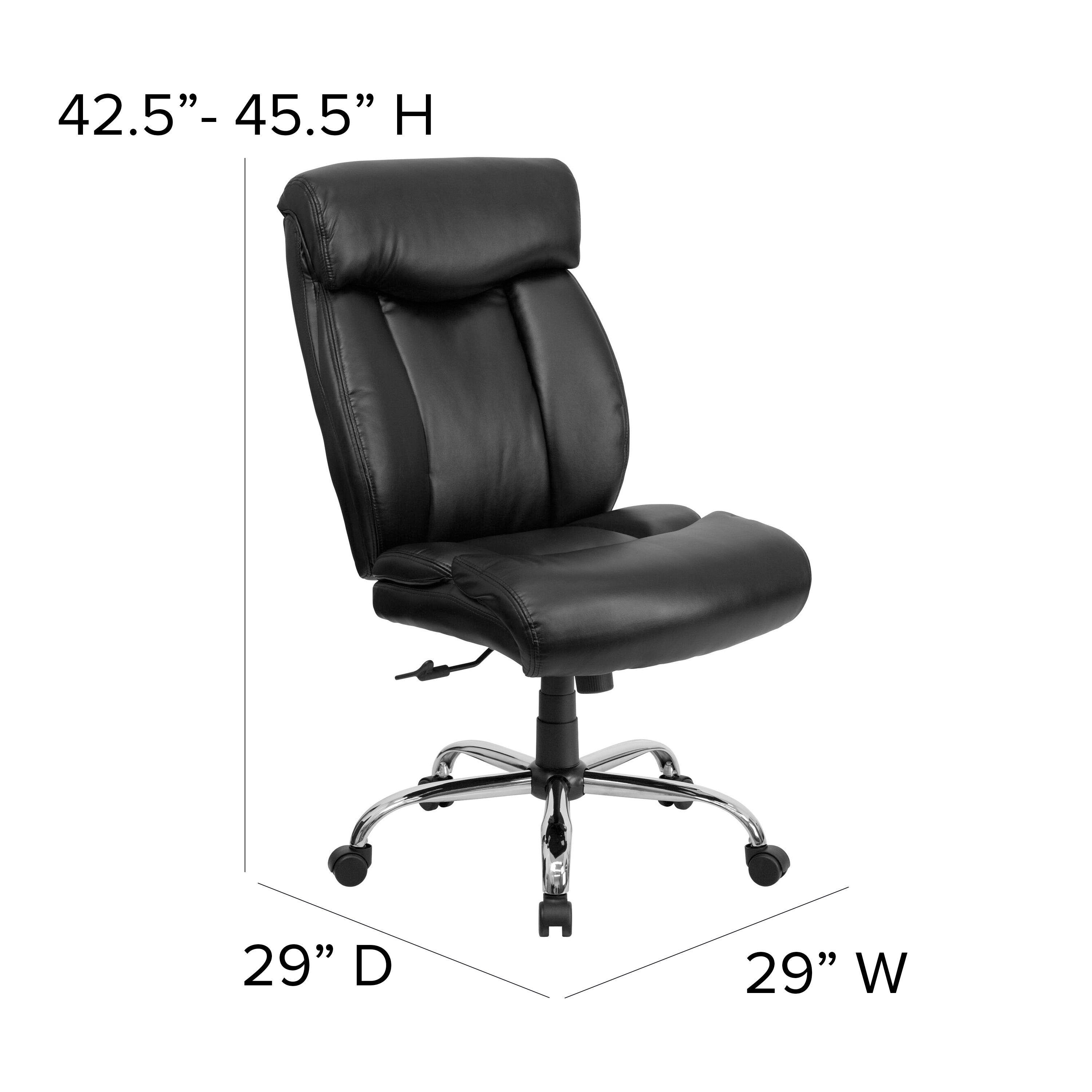 HERCULES Series Big & Tall 400 lb. Rated Black LeatherSoft Executive Ergonomic Office Chair with Full Headrest