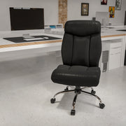 HERCULES Series Big & Tall 400 lb. Rated Black LeatherSoft Executive Ergonomic Office Chair with Full Headrest