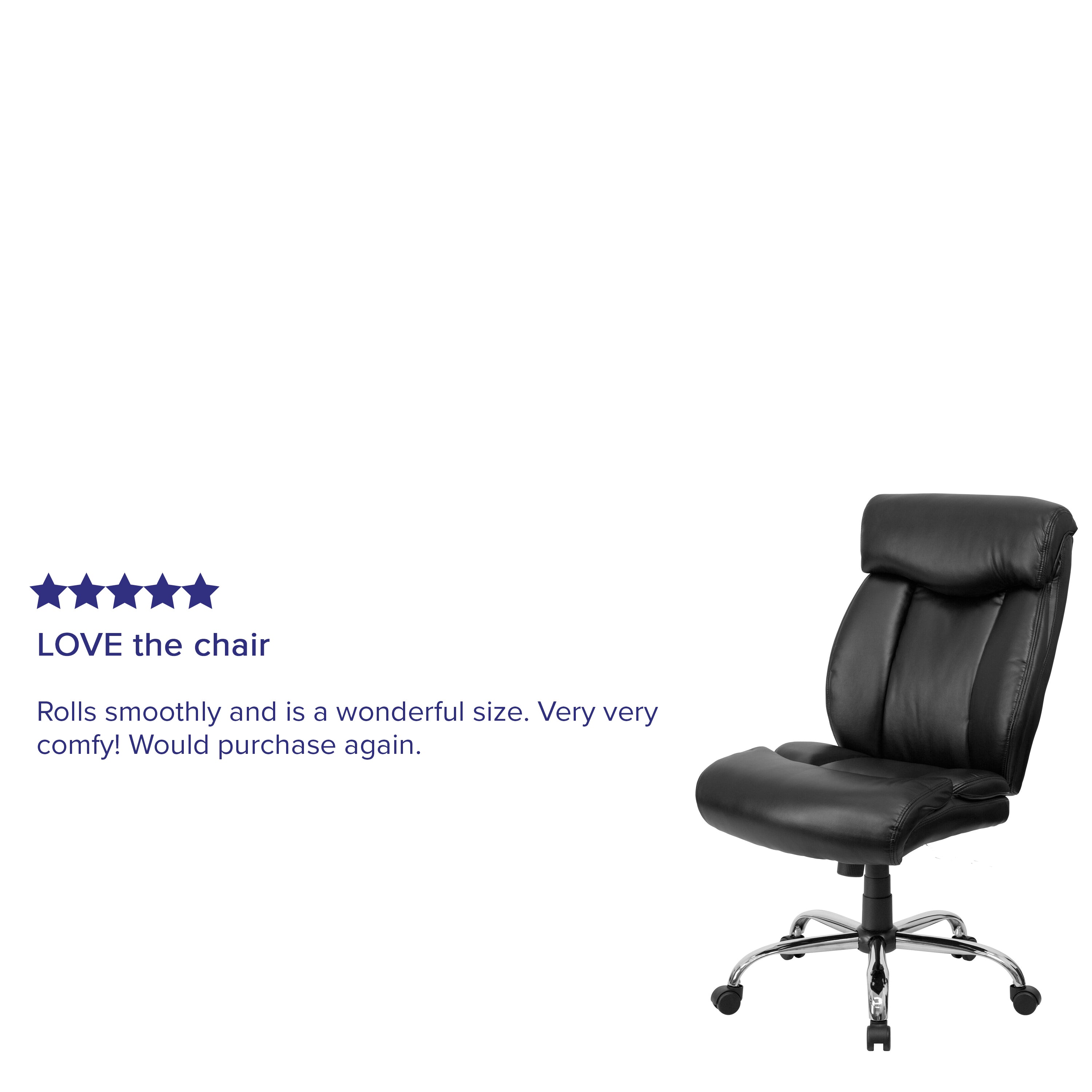 HERCULES Series Big & Tall 400 lb. Rated Black LeatherSoft Executive Ergonomic Office Chair with Full Headrest