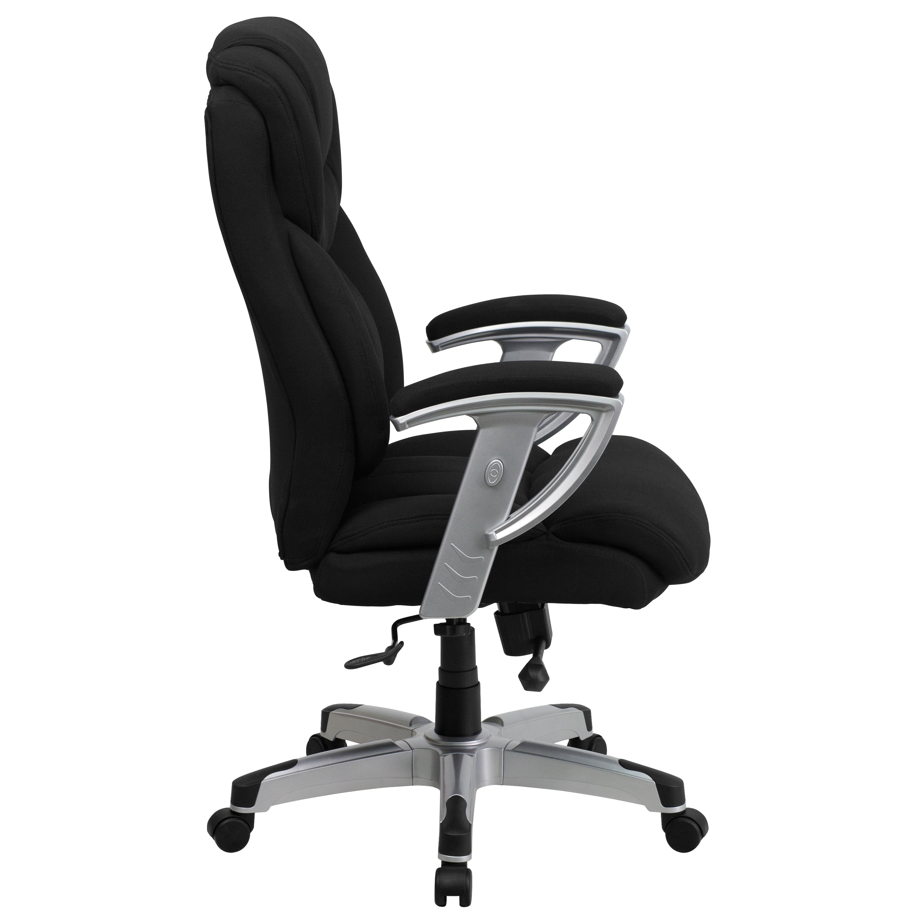 HERCULES Series Big & Tall 400 lb. Rated Black Fabric Executive Ergonomic Office Chair with Silver Adjustable Arms