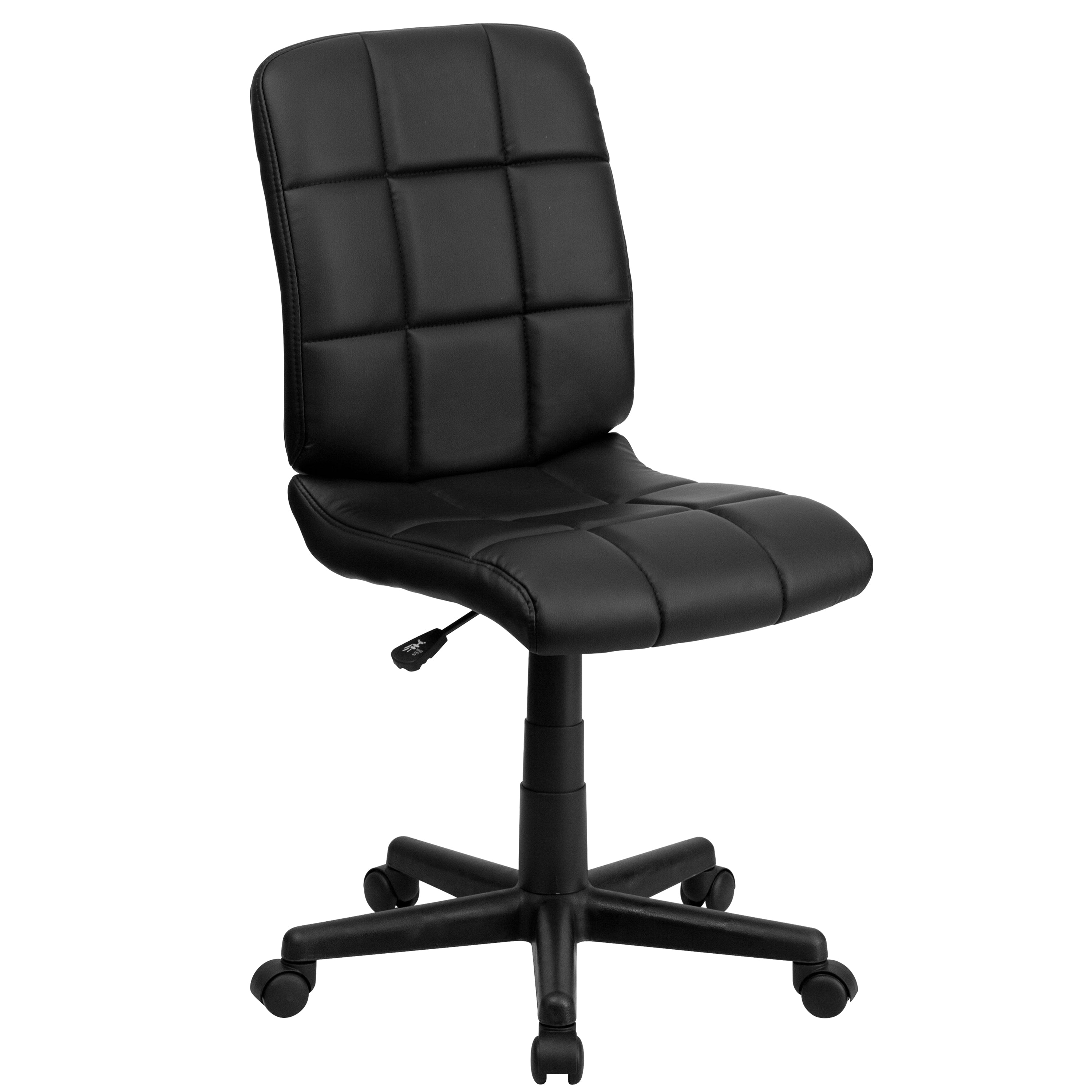 Clayton Mid-Back Black Quilted Vinyl Swivel Task Office Chair