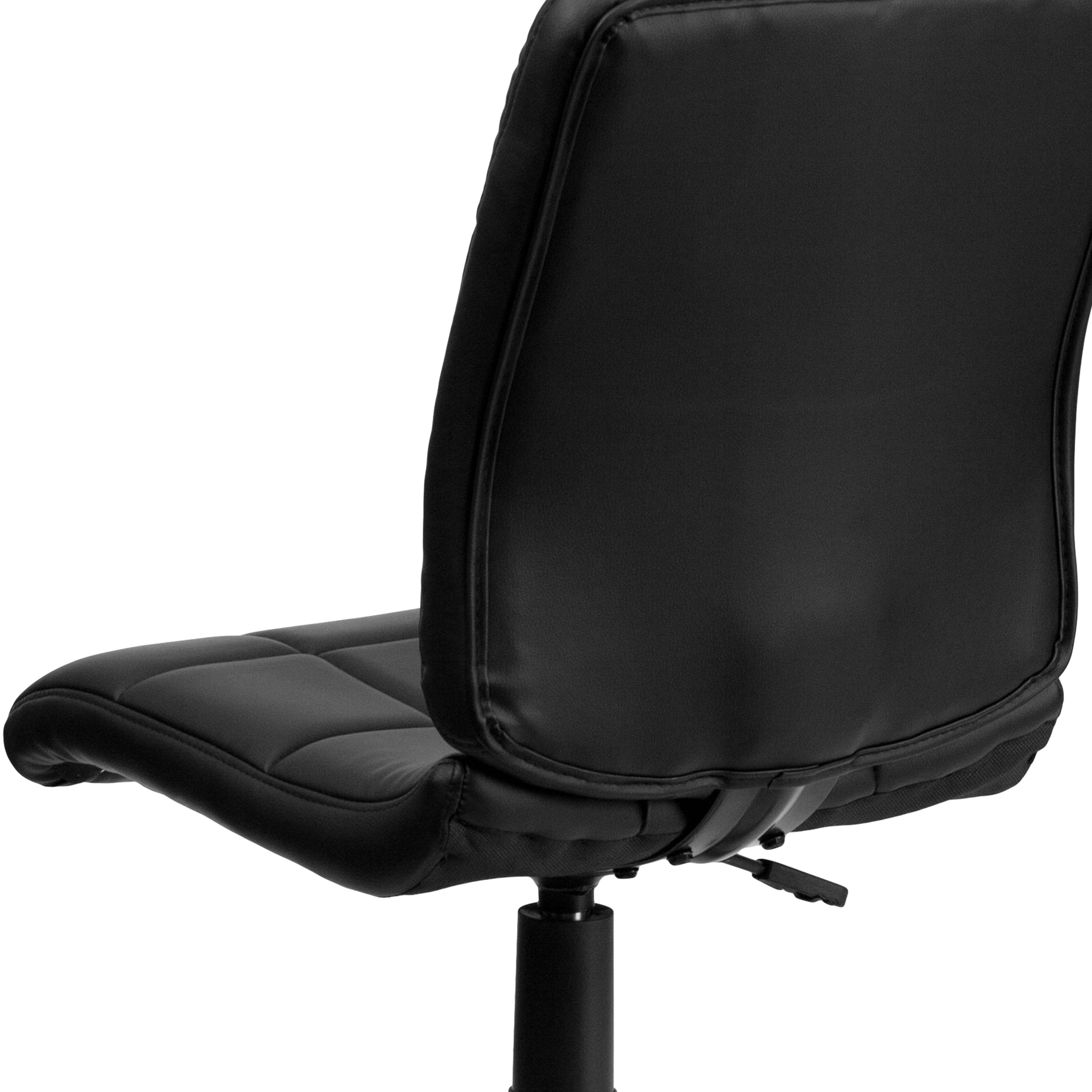 Clayton Mid-Back Black Quilted Vinyl Swivel Task Office Chair
