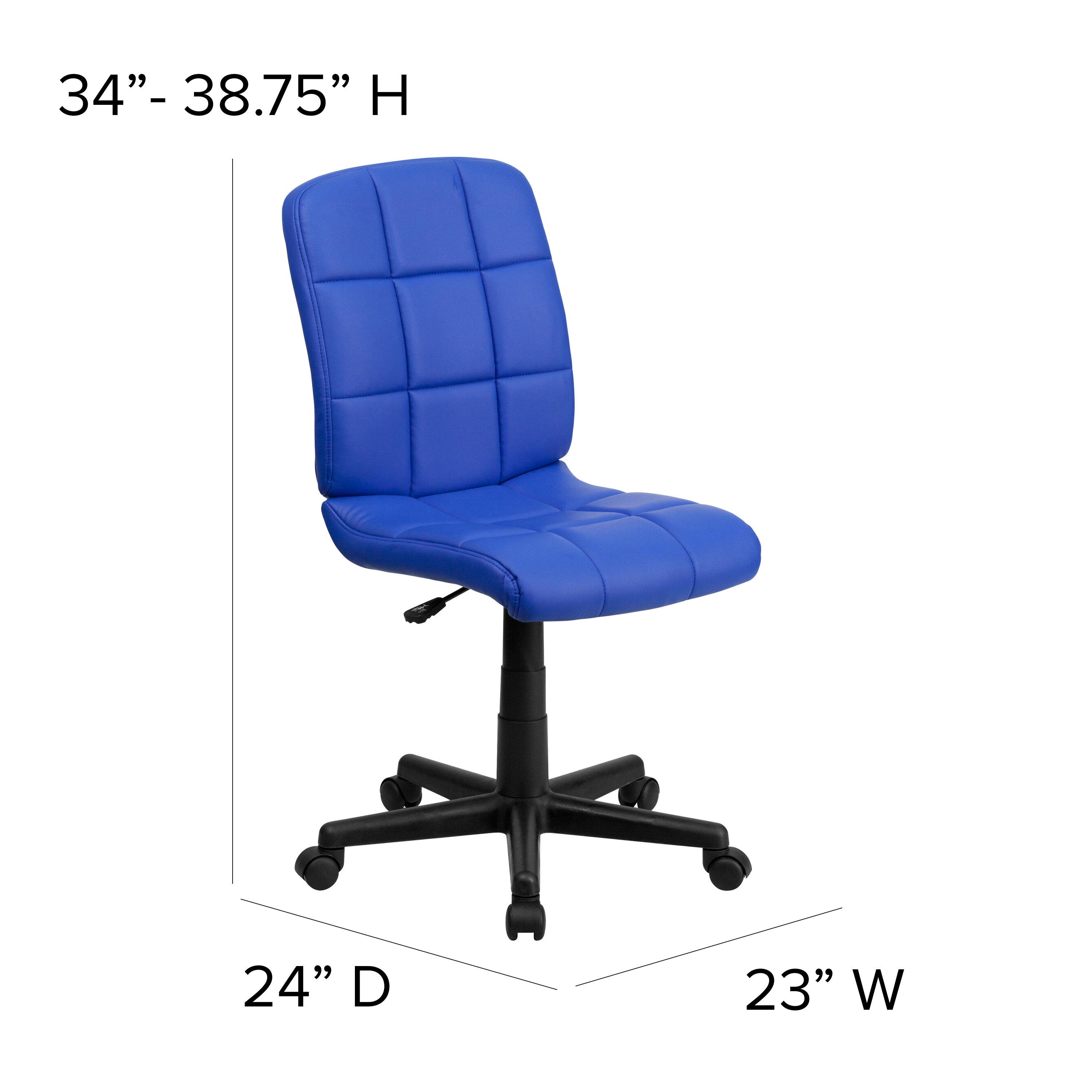 Clayton Mid-Back Blue Quilted Vinyl Swivel Task Office Chair