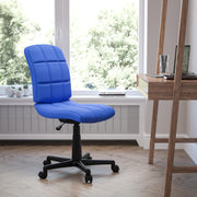 Clayton Mid-Back Blue Quilted Vinyl Swivel Task Office Chair