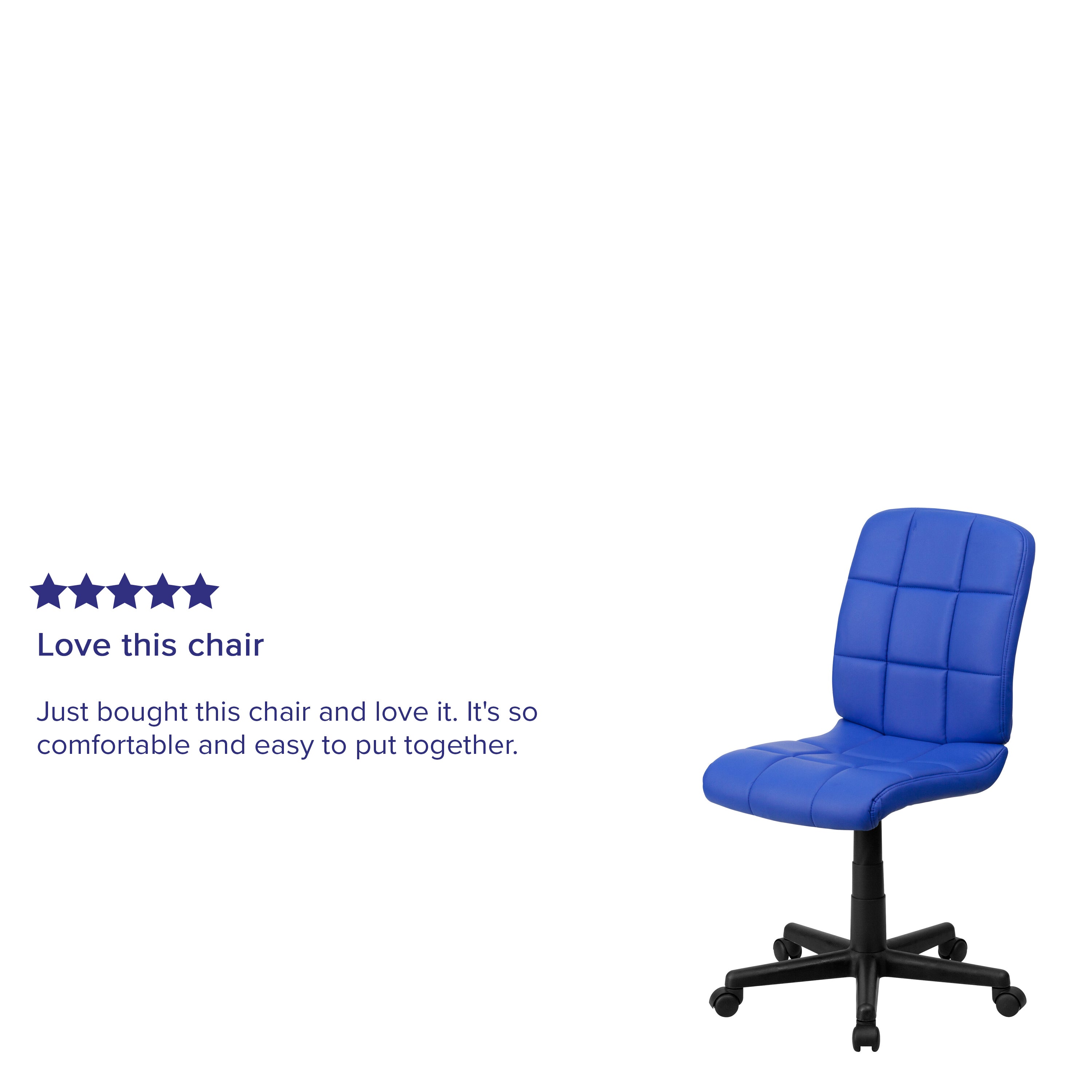 Clayton Mid-Back Blue Quilted Vinyl Swivel Task Office Chair