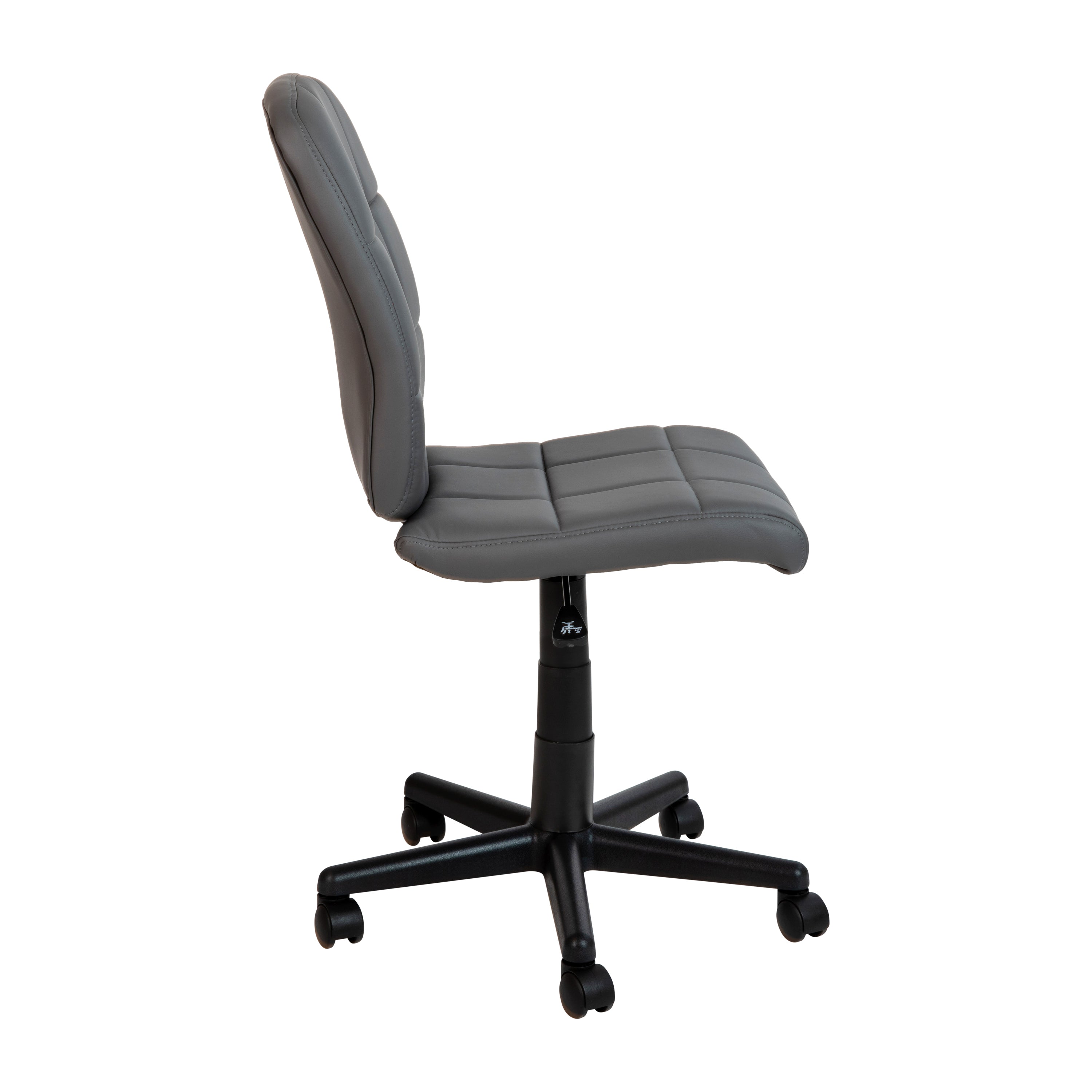 Clayton Mid-Back Gray Quilted Vinyl Swivel Task Office Chair