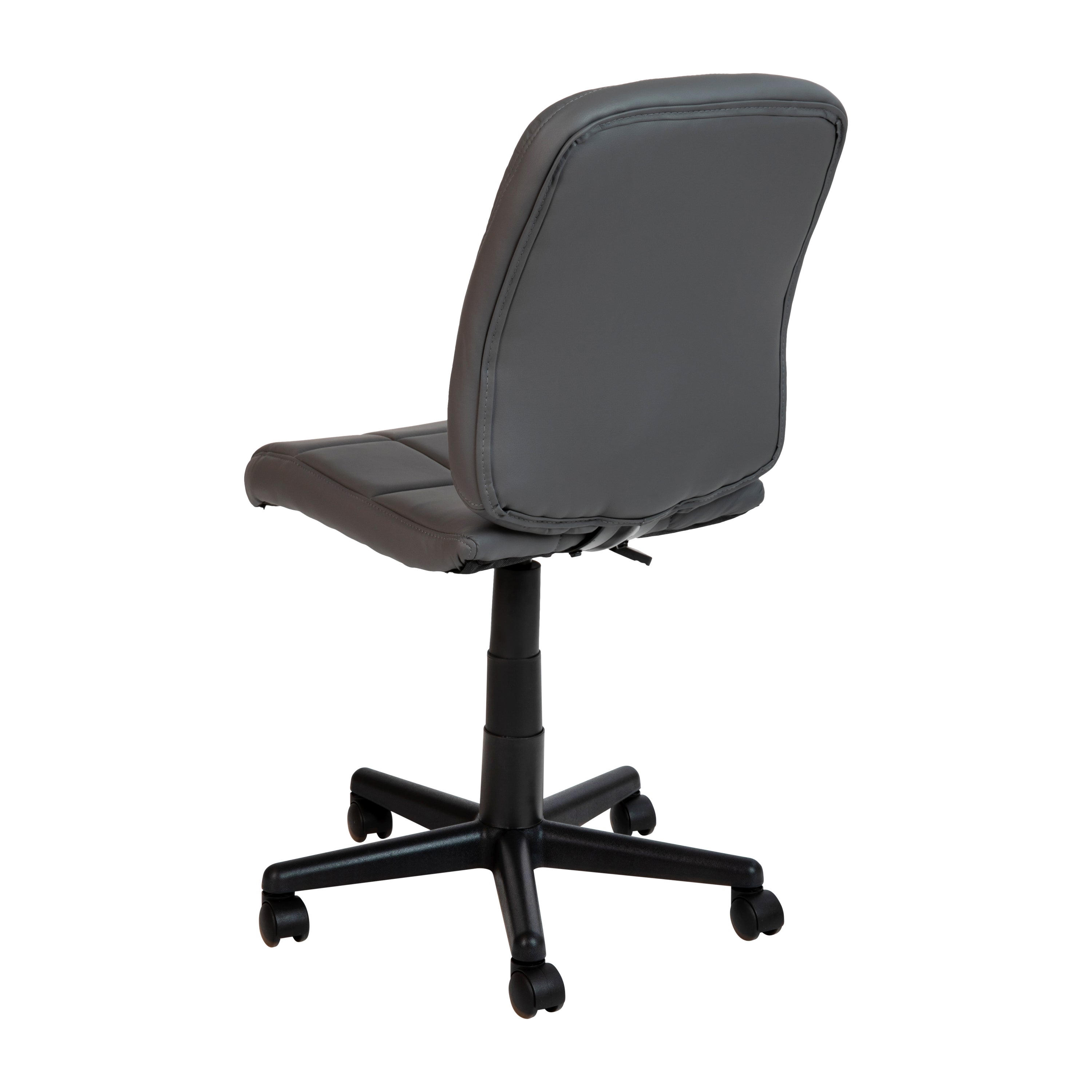 Clayton Mid-Back Gray Quilted Vinyl Swivel Task Office Chair