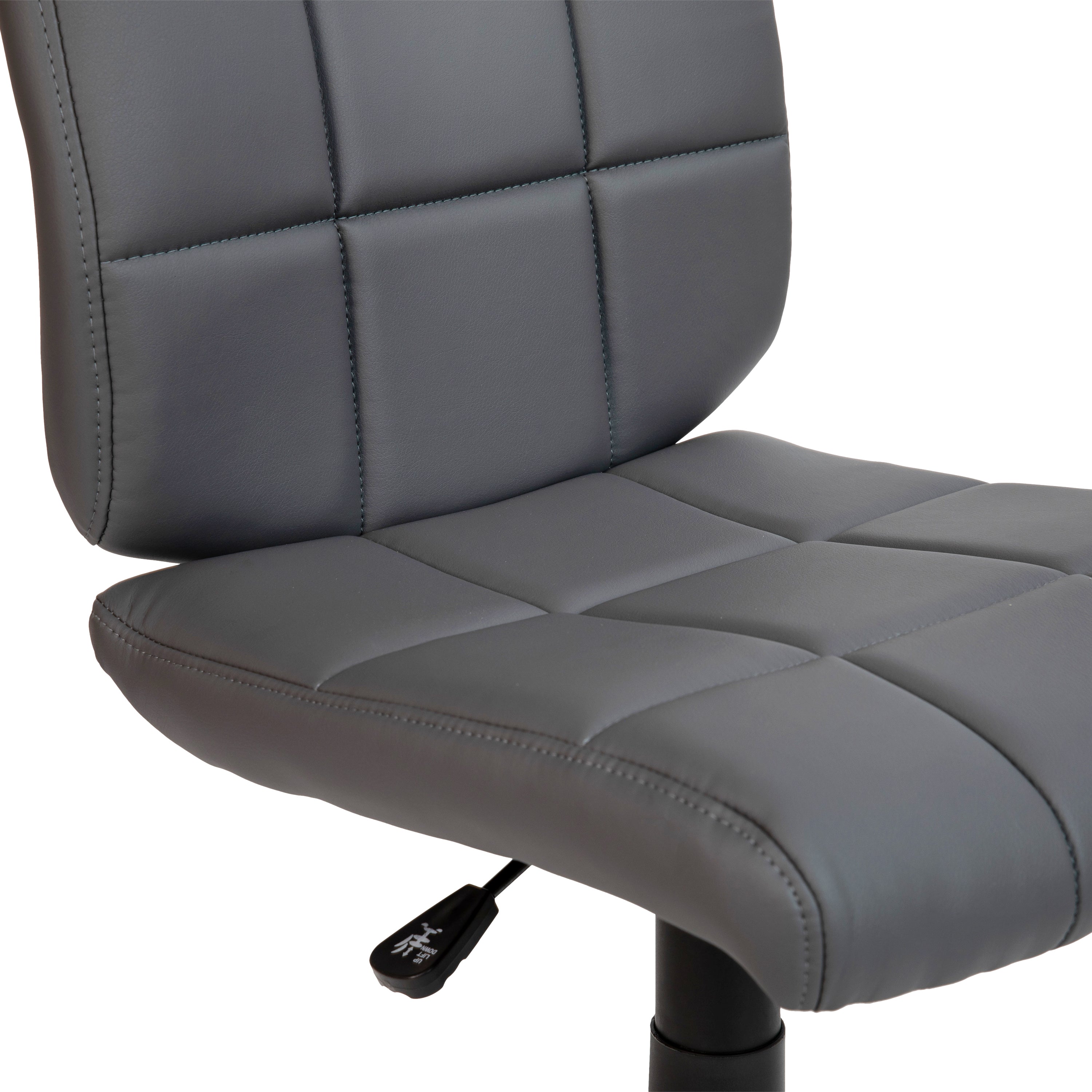Clayton Mid-Back Gray Quilted Vinyl Swivel Task Office Chair