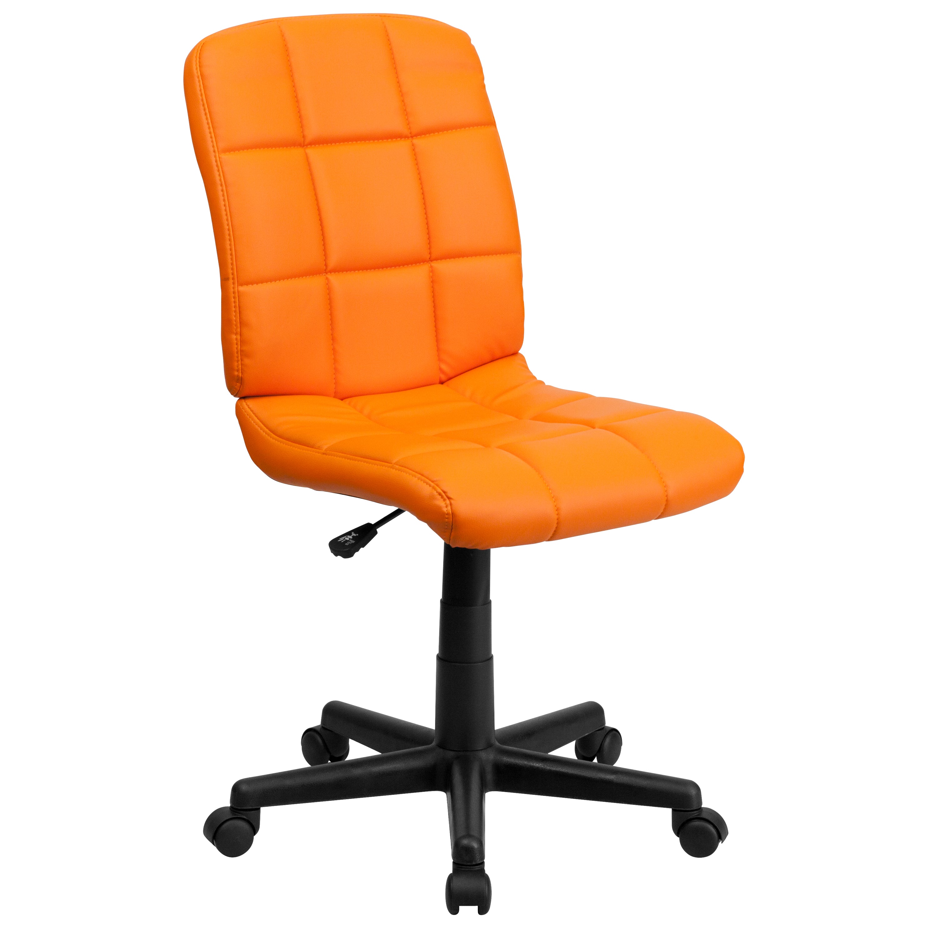 Clayton Mid-Back Orange Quilted Vinyl Swivel Task Office Chair